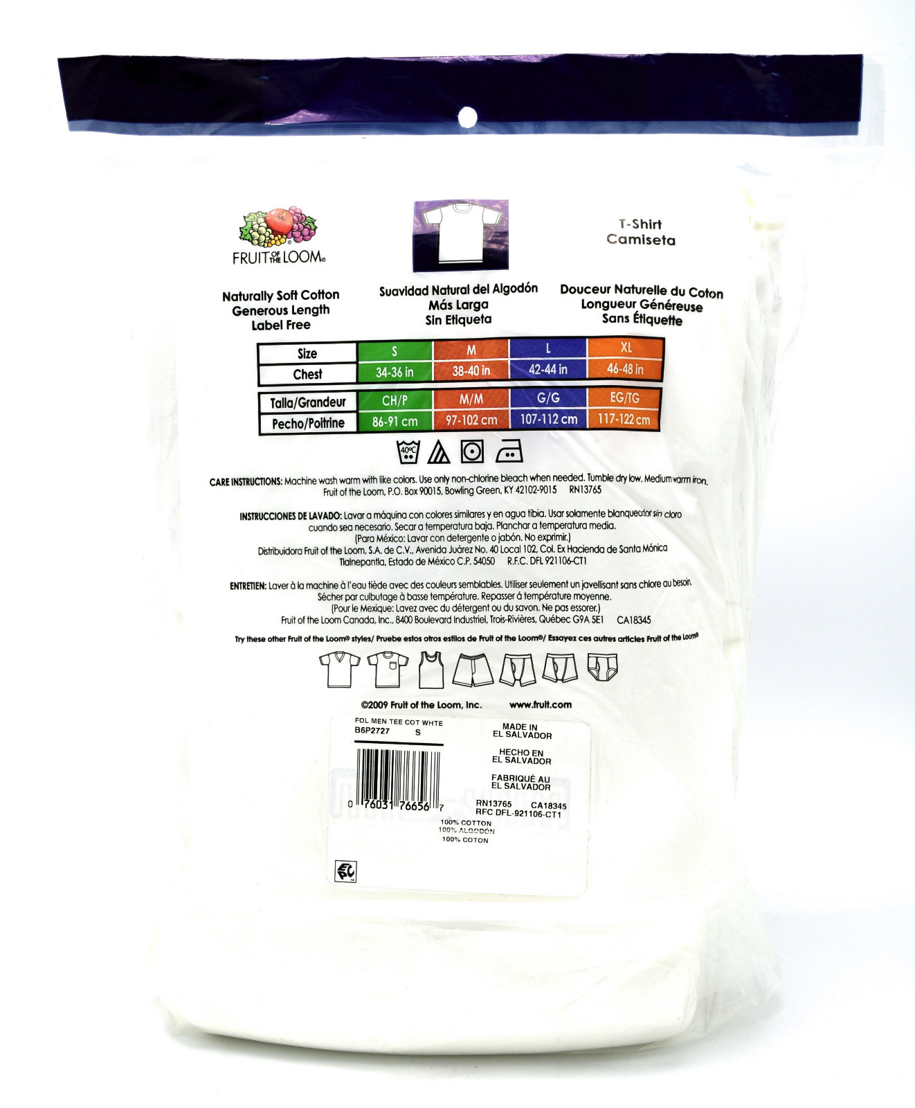 6 White Small S 34-36 Inch Crew Neck T-Shirts Fruit Of The Loom C / P 86-91 CM