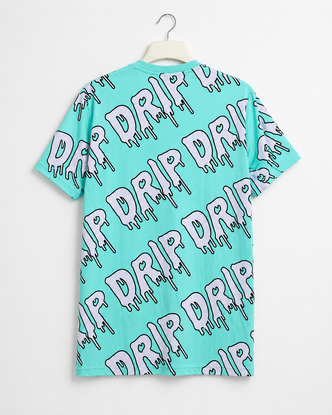 VIBES Bailey Apparel Drip Bear Graphic T Shirt Mens M Aqua Pink NWT All Over