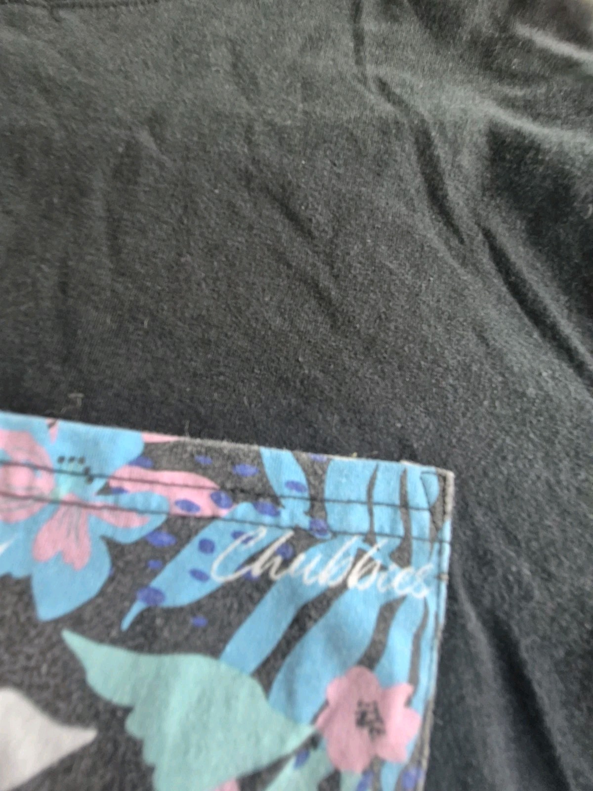 Men Chubbies The Weekend Has Arrived Short Sleeve Black Pocket Tshirt Medium