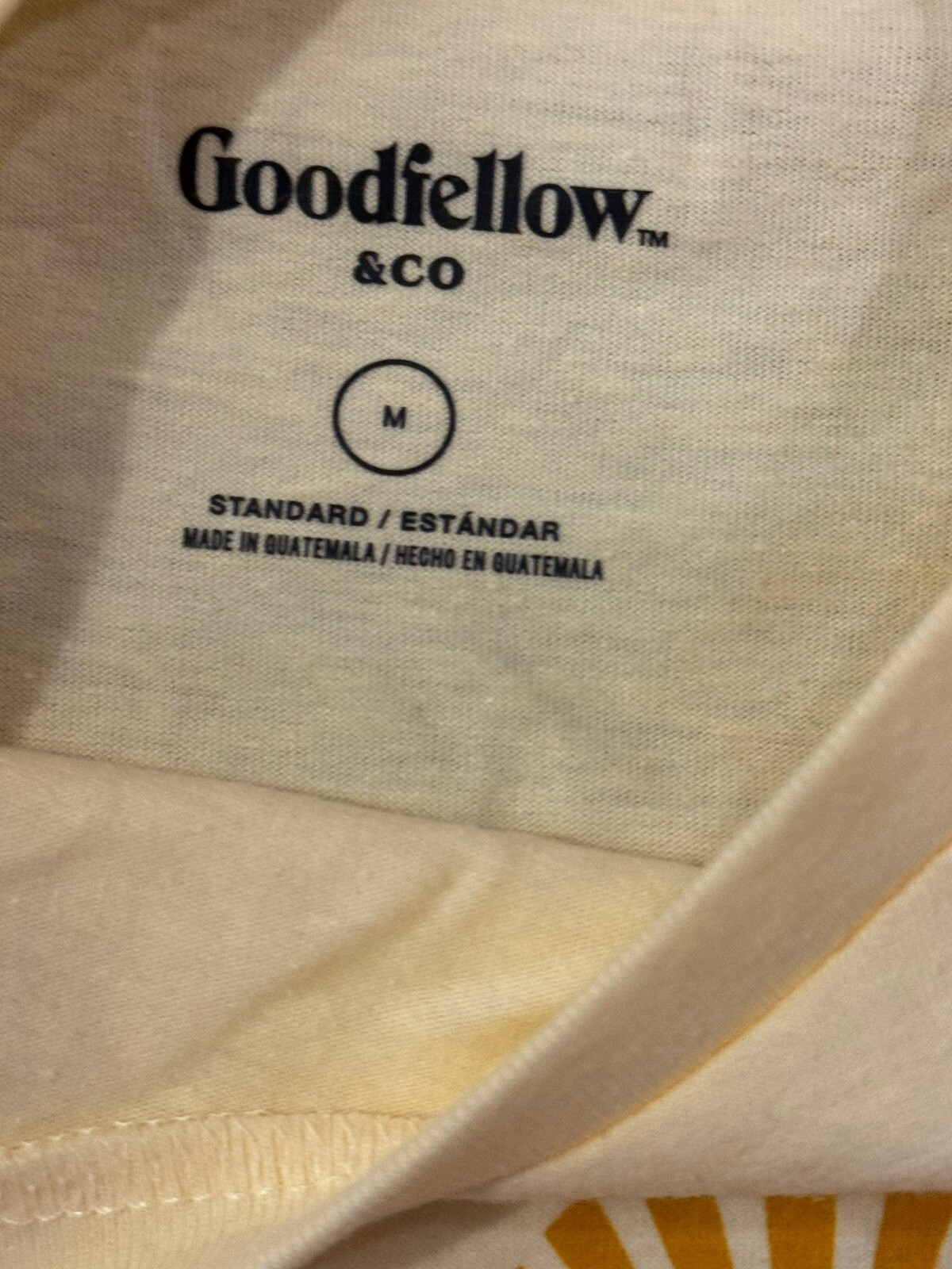 Goodfellow & Co Yellow Multi Short Sleeve Standard Fit Soft T Shirt Top M NEW