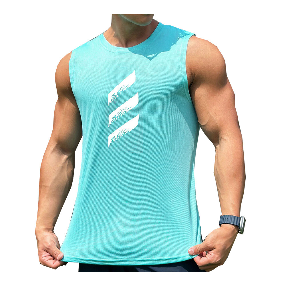 Men Quick Dry Bodybuilding Tank Top Gym Fitness T Shirt Stringer Singlet Vest US