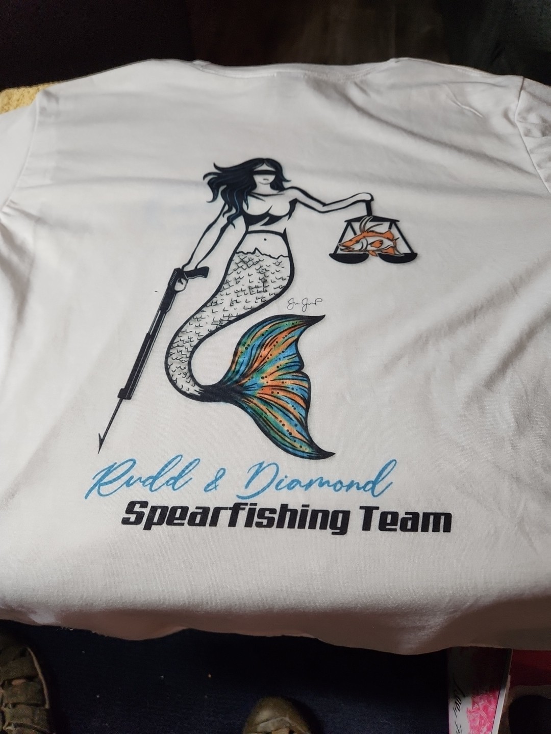 Spearfishing Mermaid Hunting Speargun Graphic T-Shirt Sea Ocean