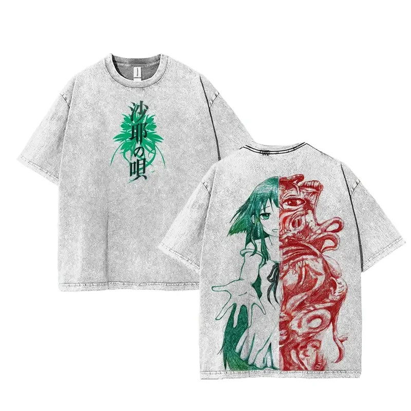 Saya no Uta Vintage Double Sided Tee Song of Saya Horror Anime Graphic Shirt