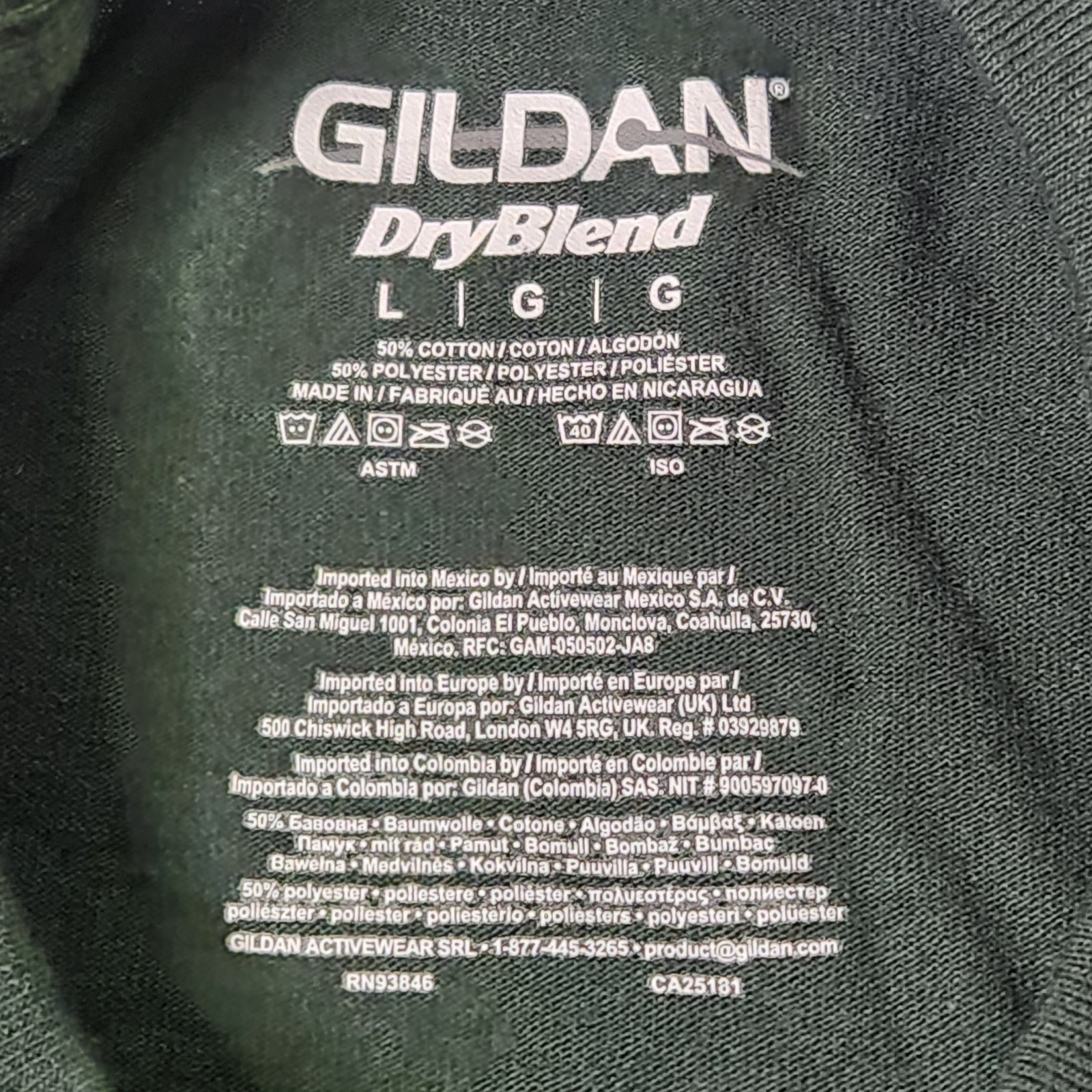 Gildan DryBlend Men’s Large Short Sleeve Crew Neck T-Shirt Dark Green 50/50 NWOT