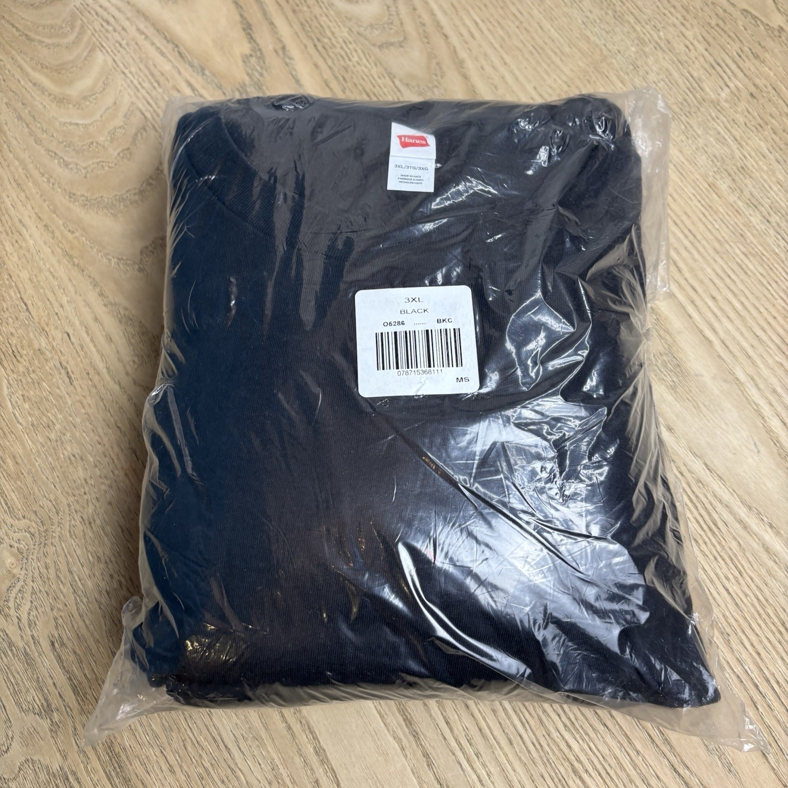 NWT Hanes Essentials Men’s Cotton Long Sleeve T-Shirt Value 4-Pack Black 3XL New