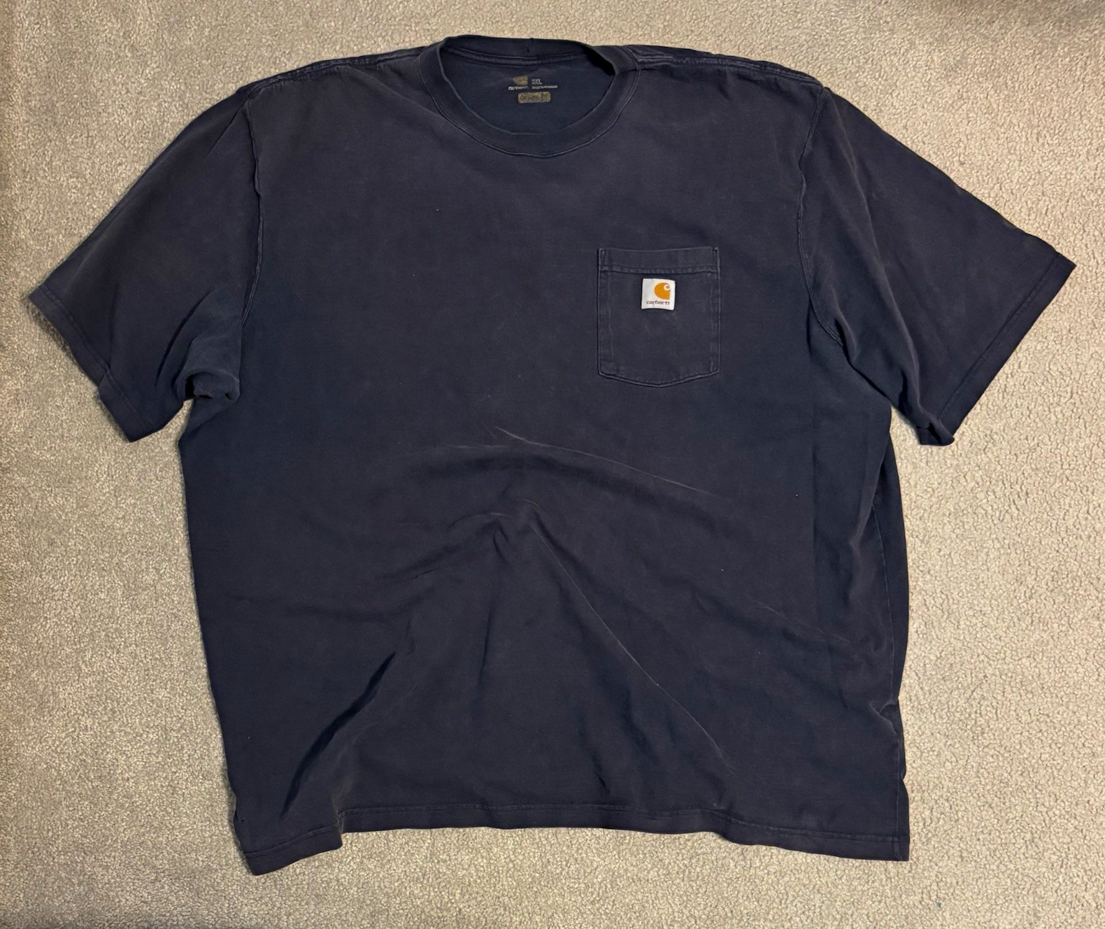 Carhartt Black Men’s 3XL Pocket Logo T-Shirt Solid Crew Neck Short Sleeve