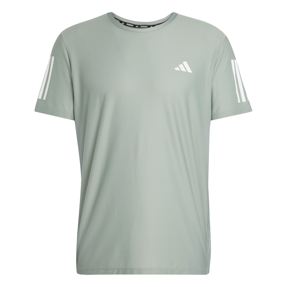 adidas Own The Run Crew Neck Short Sleeve T-Shirt Mens Green Casual Tops JC9793