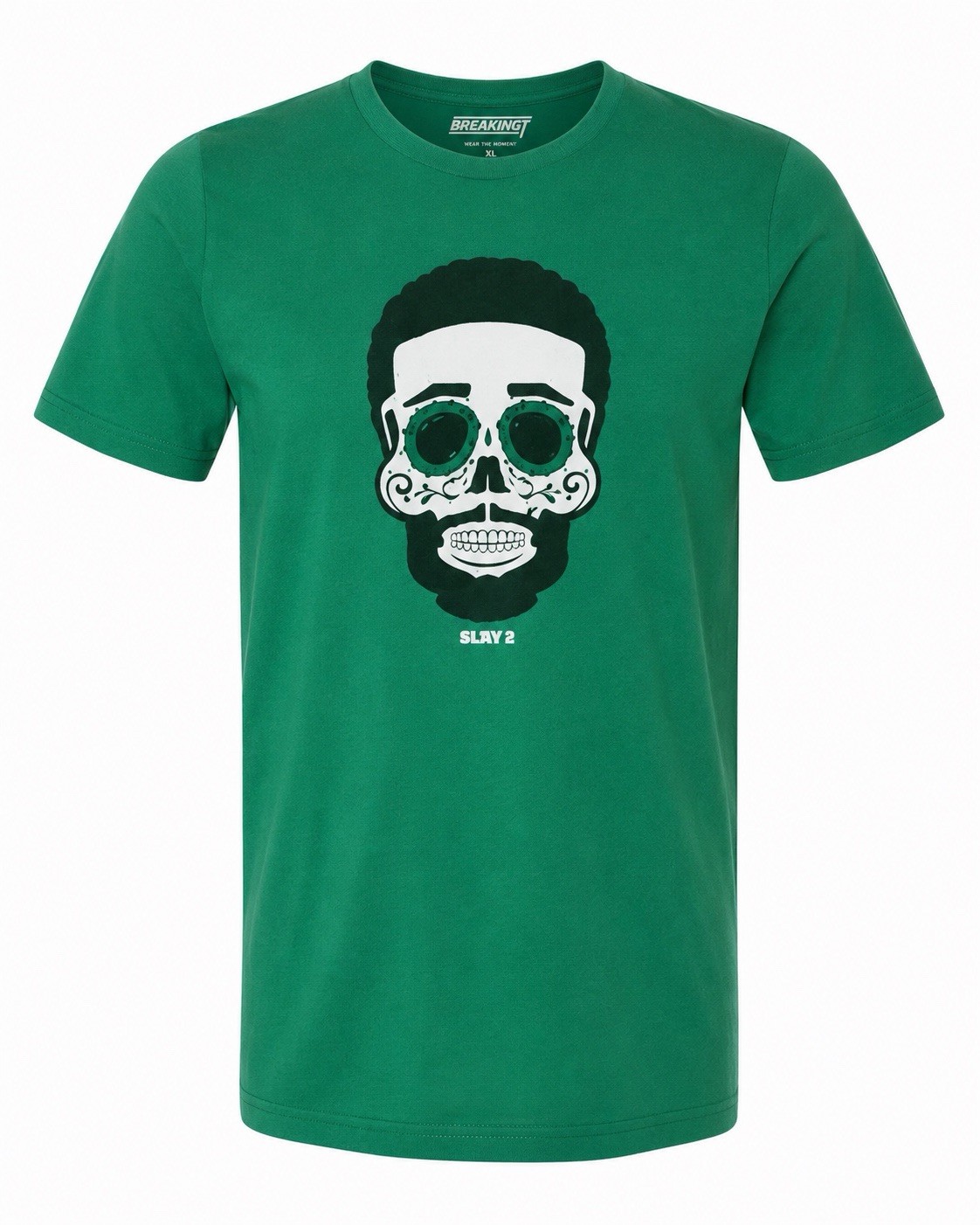 NEW Breaking T Men’s Darius Slay Sugar Skull SS T-Shirt Green Sz L NFLPA Footbal