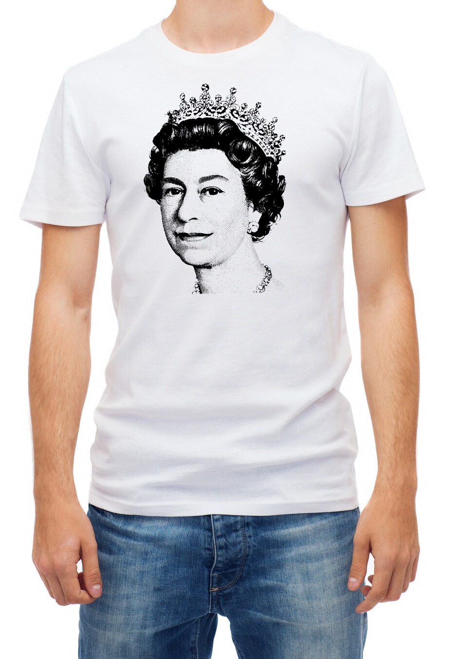 United Kingdom Queen II.Elizabeth Short Sleeve White T Shirt Men k232
