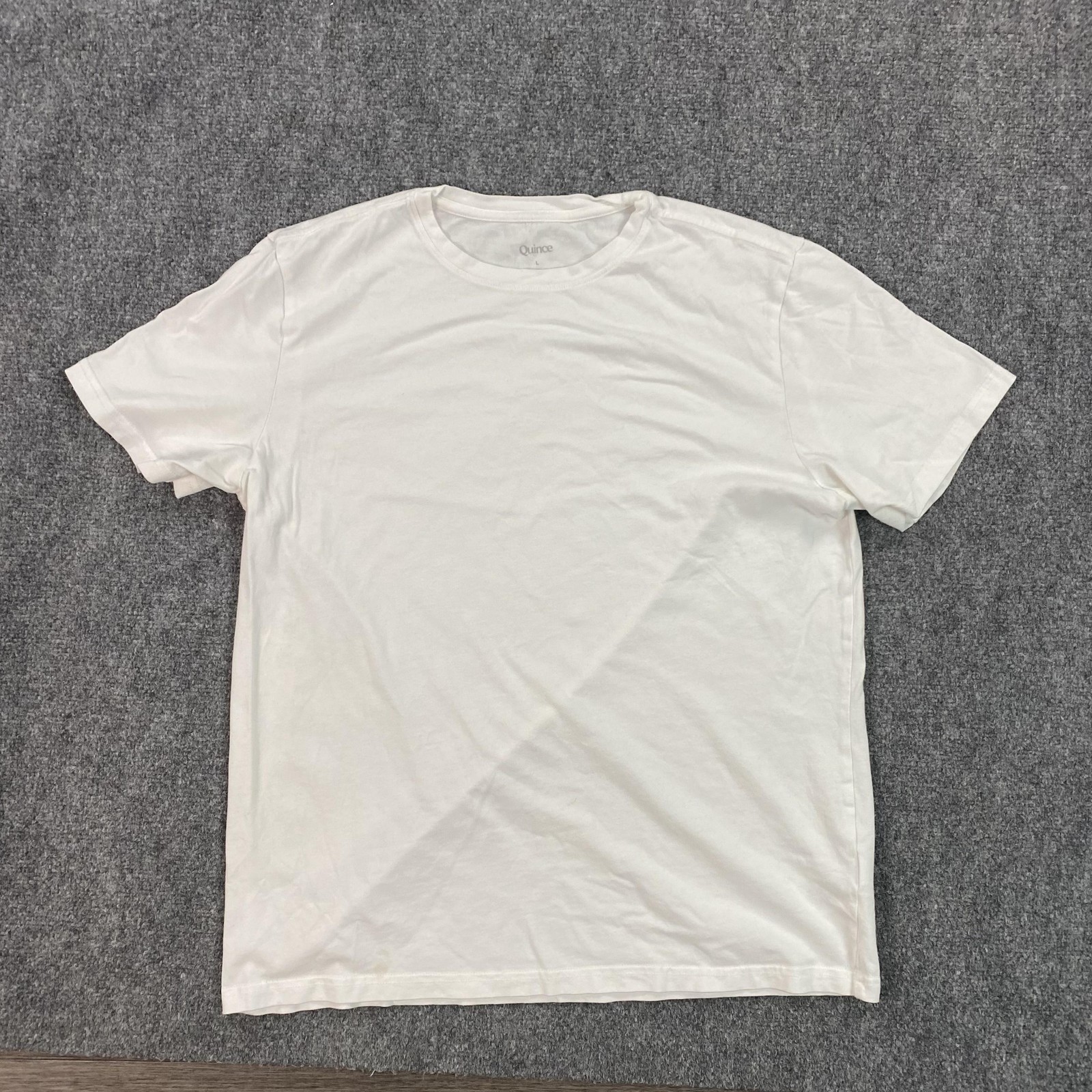 Quince Shirt Mens Large White Cotton Modal Crew Neck Tee Solid Basic Casual