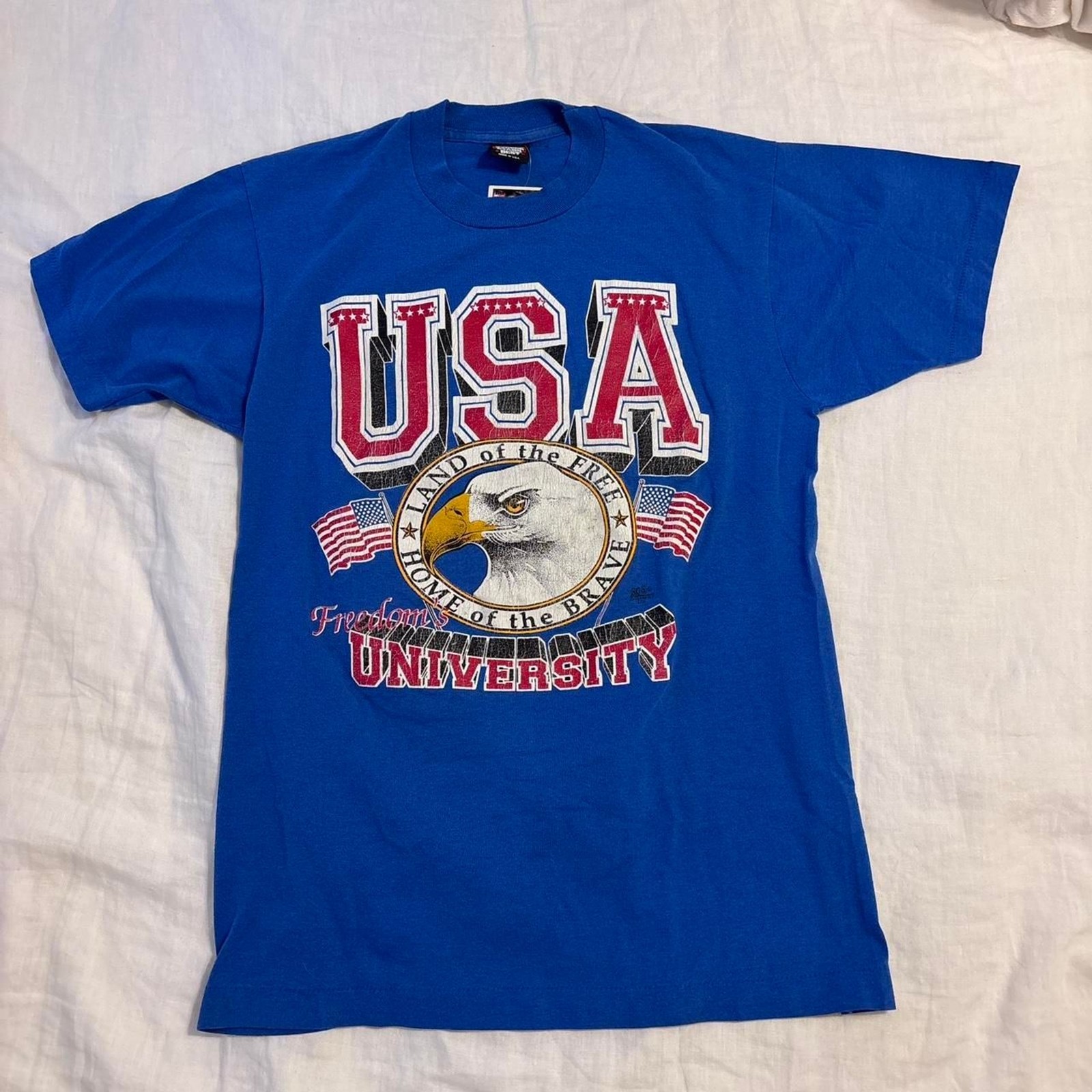 90s Vintage USA Freedom University single stitch tee