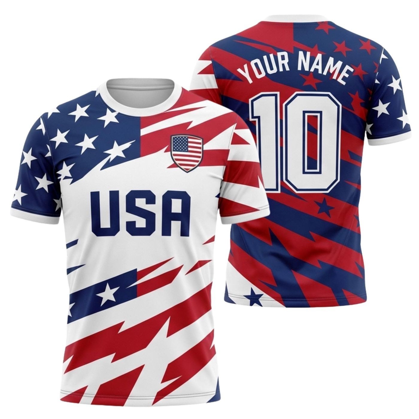 Custom USA Soccer Jersey Personalized Name Number Football Fan Shirt Gift