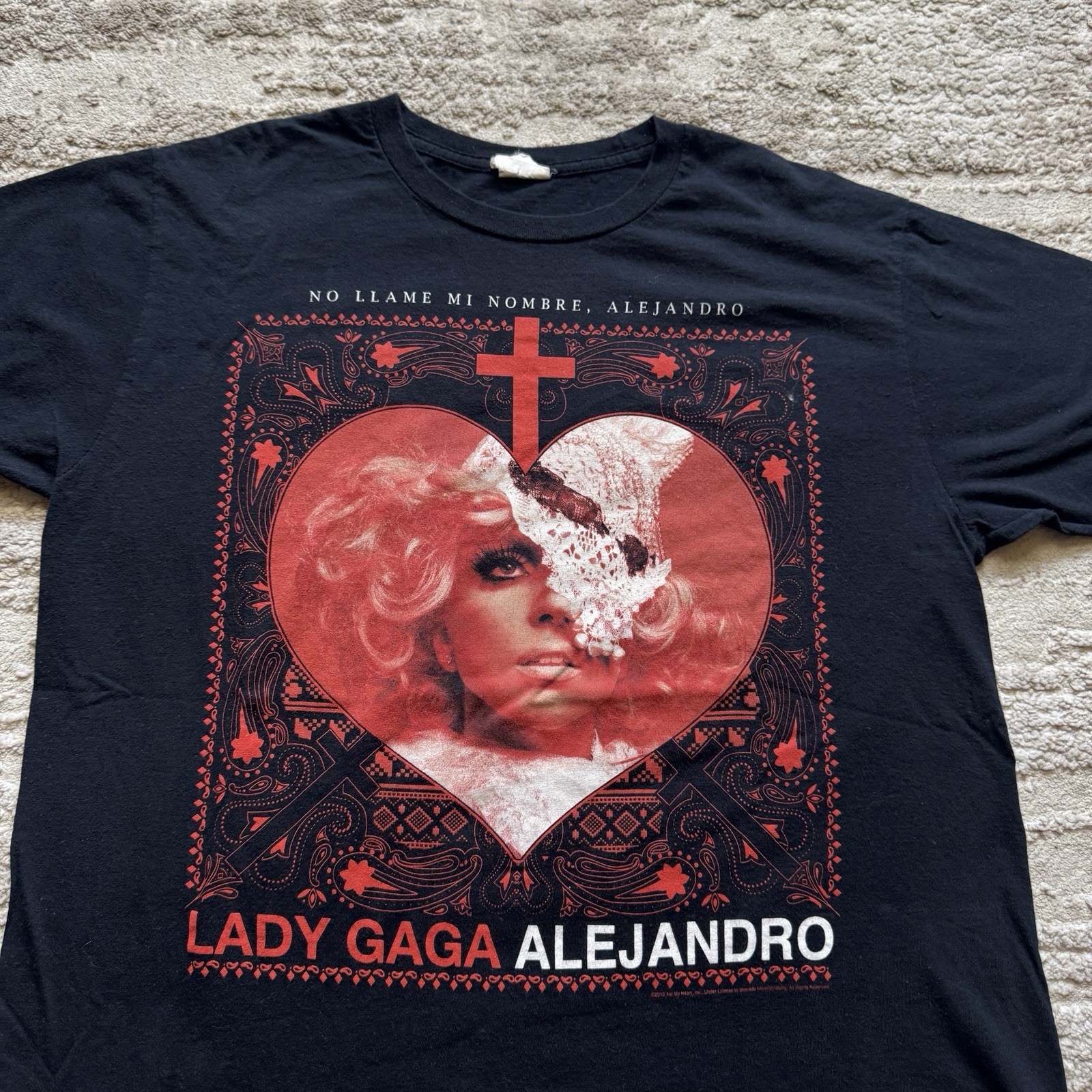 Vintage 2010 Lady Gaga Alejandro Concert Tee Men’s Large Black Red Heart 2000s