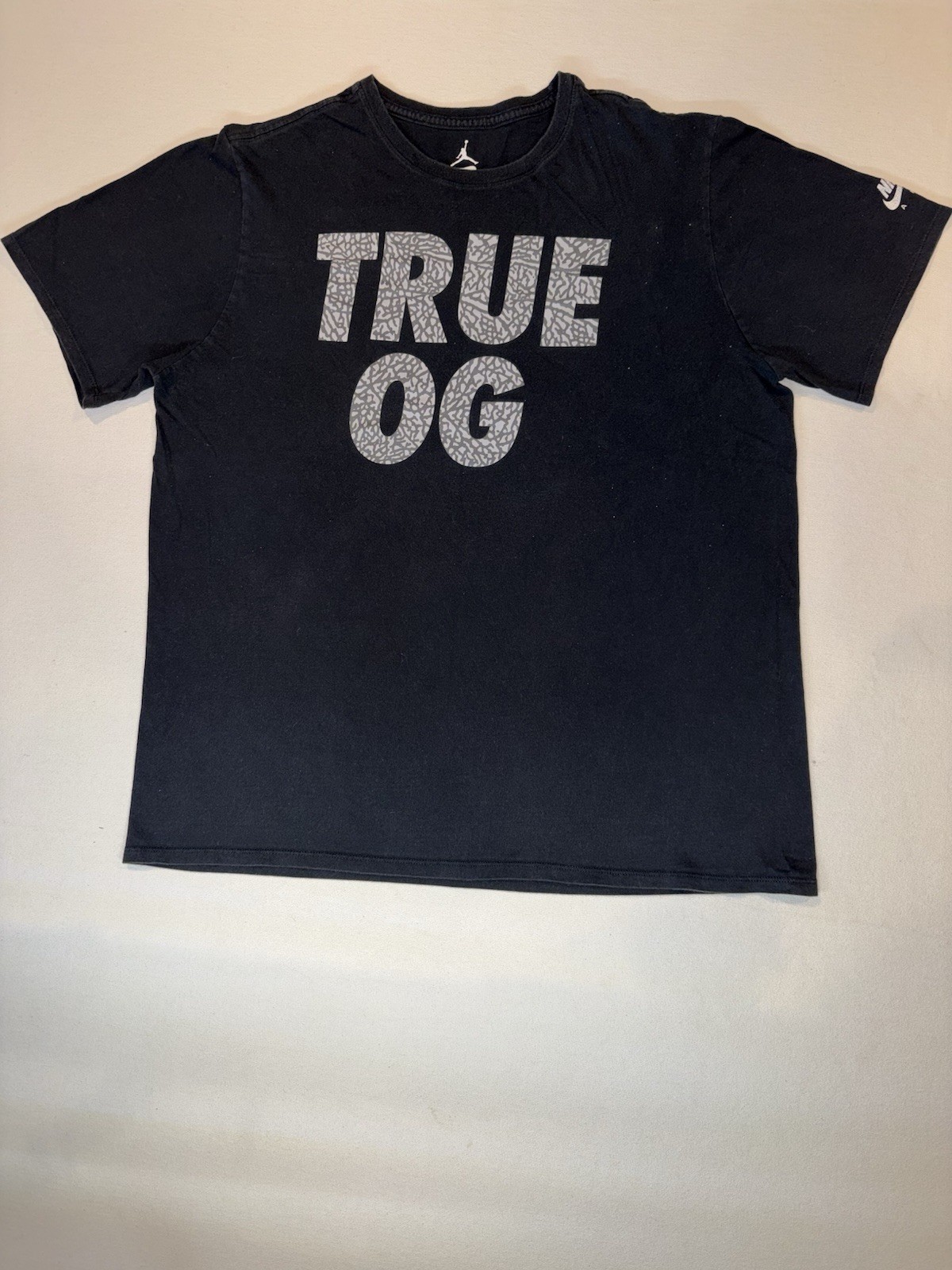 Nike Air Jordan Men’s Short Sleeve T-Shirt True OG Black Size XL