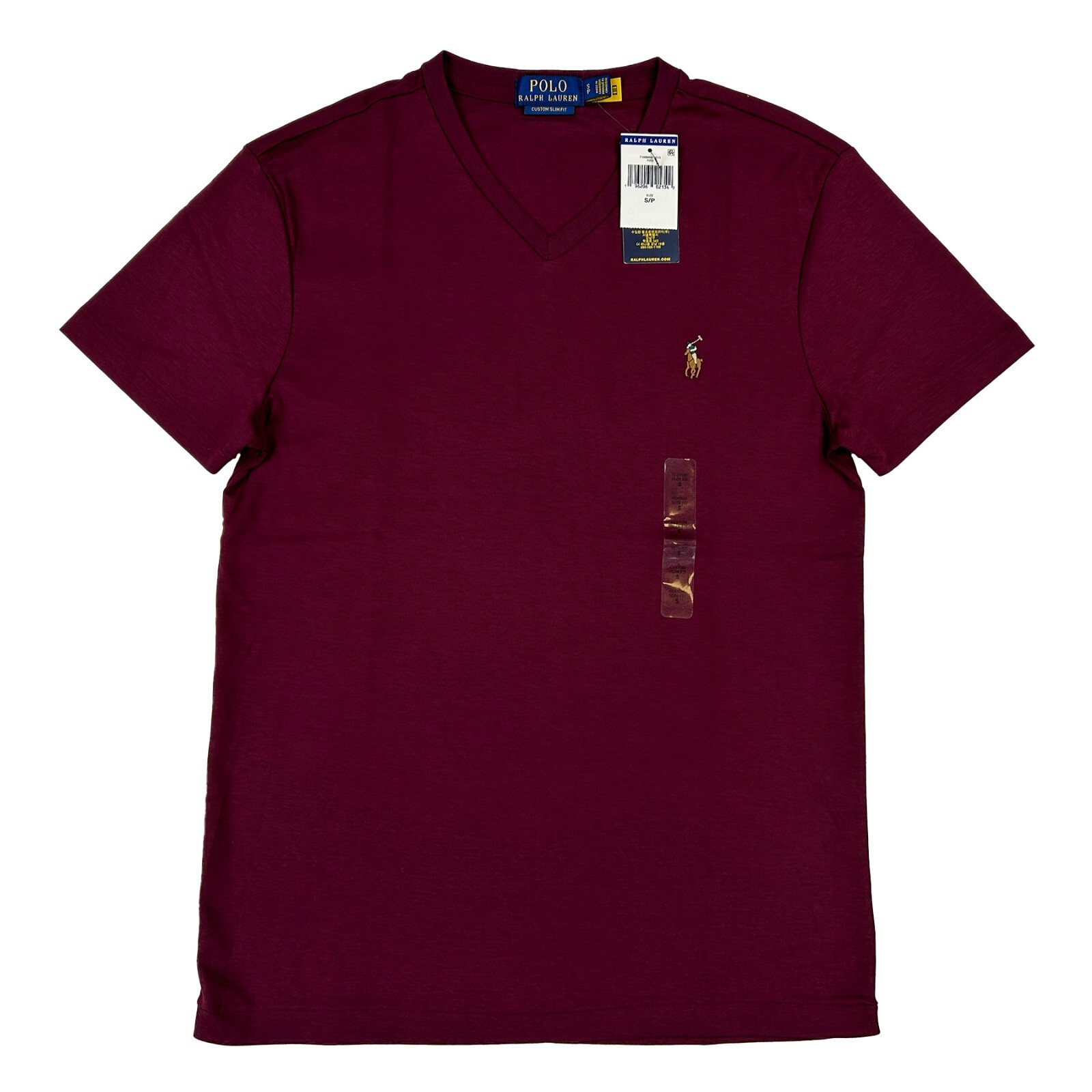 Polo Ralph Lauren Short Sleeve Solid V-Neck Soft-Touch T-Shirt Tee – Wine Red