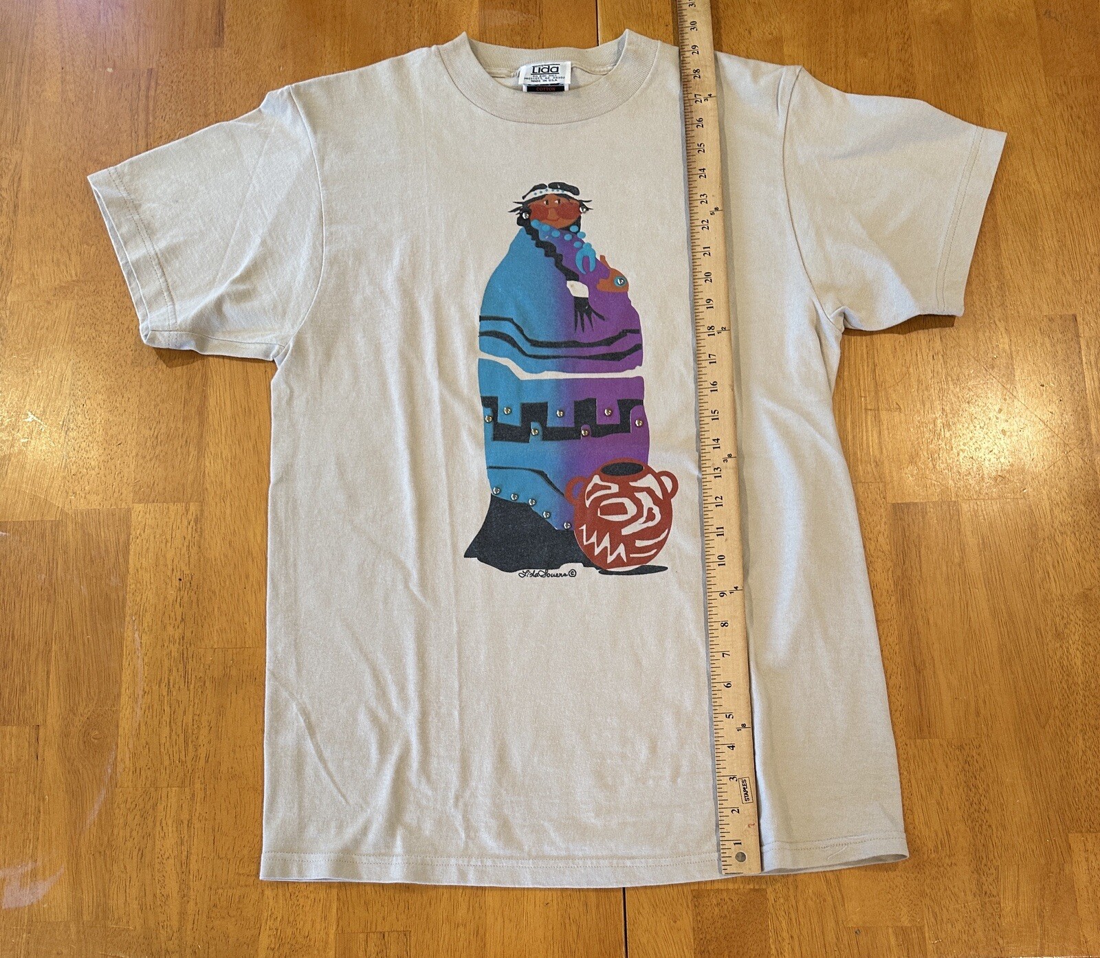 Vintage Lida Souers Native American T Shirt Medium Art Made In USA