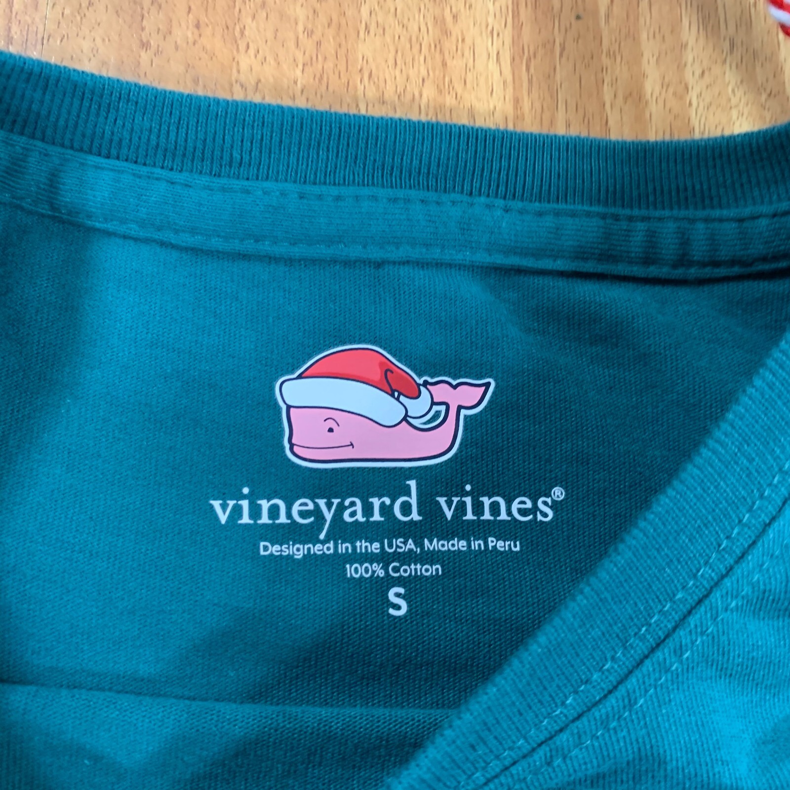 Vineyard Vines Shirt Mens Small Green Whale Merry Christmas Long Sleeve NWT