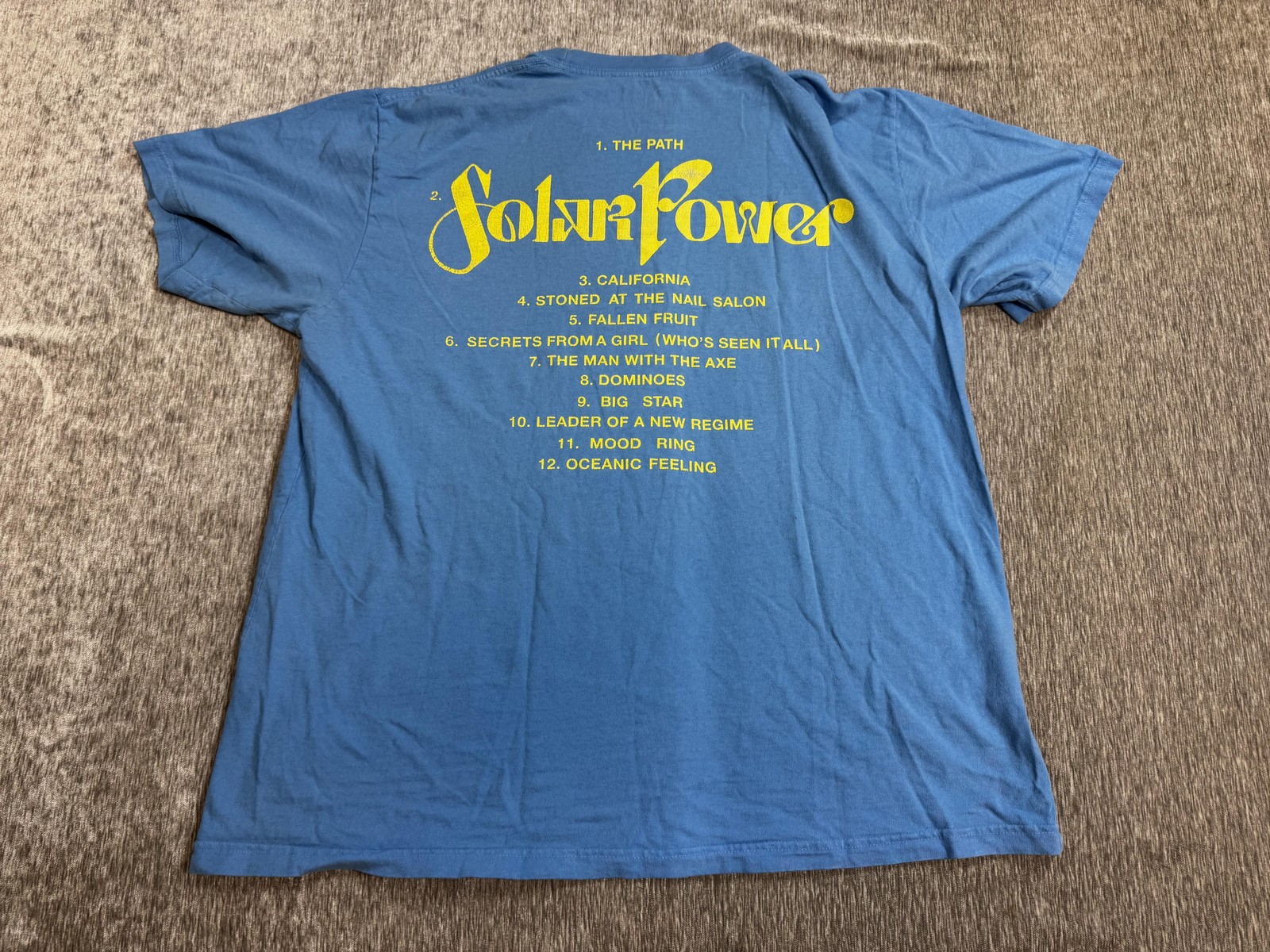 Lorde Shirt Adult Large Blue Solar Power Album Tracklist Graphic Band Tee Tour