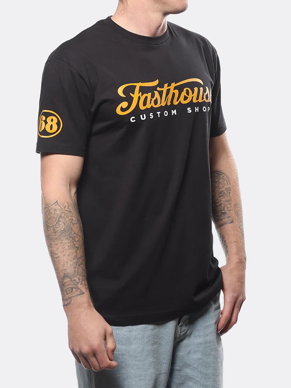 Fasthouse Men’s Morris Short Sleeve T-shirt Custom Shop 68 Motocross MX FMX Tee