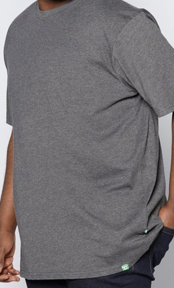 New Mens D555 Duke Big & Tall Premium Cotton Tee T Shirt Charcoal Marl Size 6XL