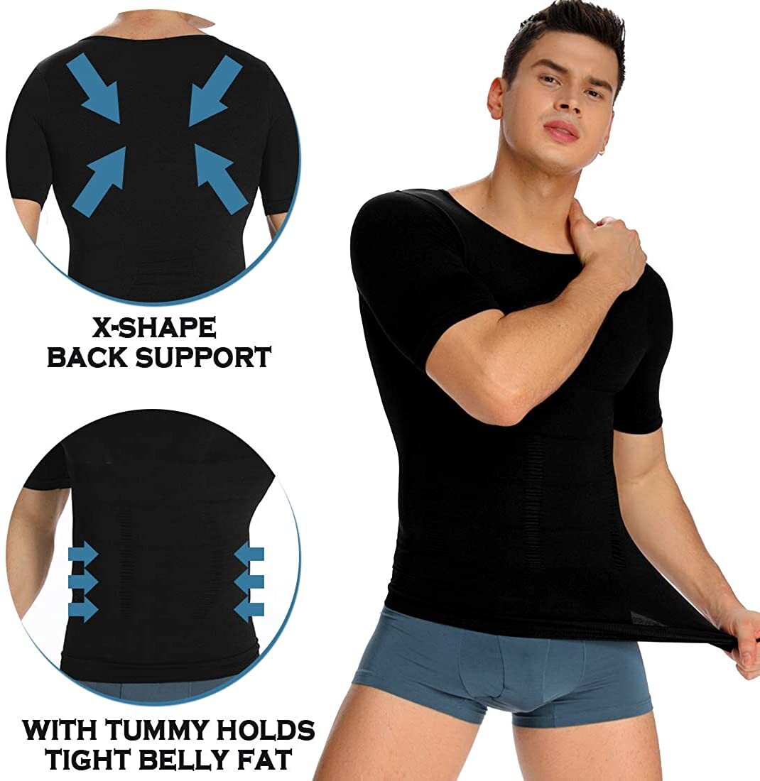Men’s Cool Dry Short Sleeve Compression Shirts Sports Baselayer Workout Tank Top