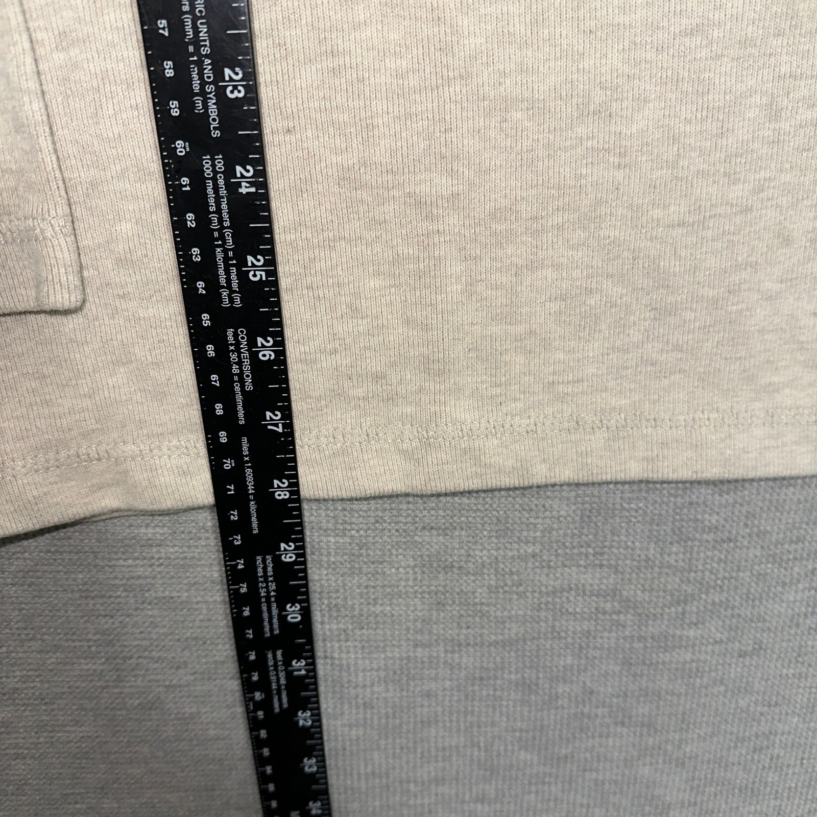 Basic Editions Long Sleeve Striped Crewneck T-Shirt Gray Brown Mens Small