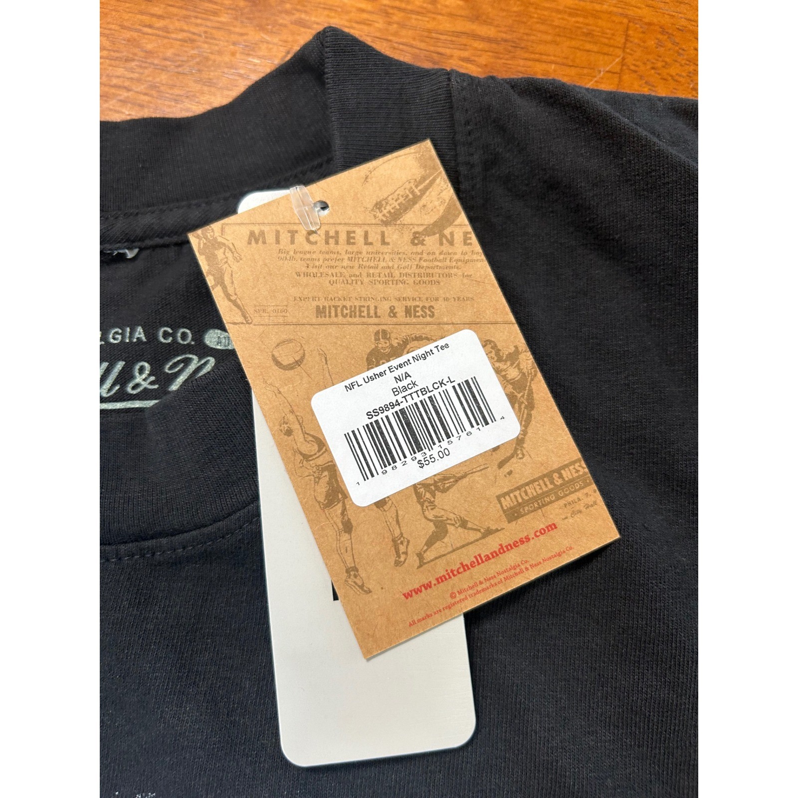 New Mitchell & Ness Usher Event Night Mens L T Shirt Black Super Bowl LVIII