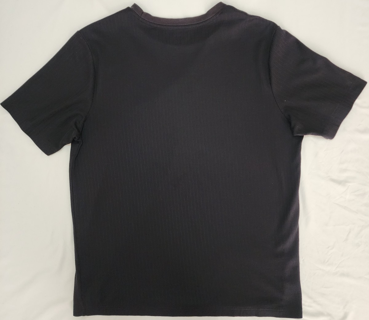 Croft & Barrow Easy Care All Black Fitted Crew Ribbed T-Shirt Men’s Large Y2K
