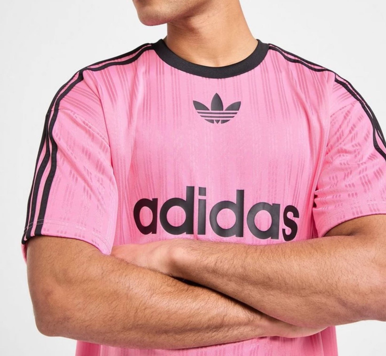 RARE! NEW MEN’S ADIDAS ORIGINALS TREFOIL POLY TEE SHIRT ~SIZE XL #JW37 PINK