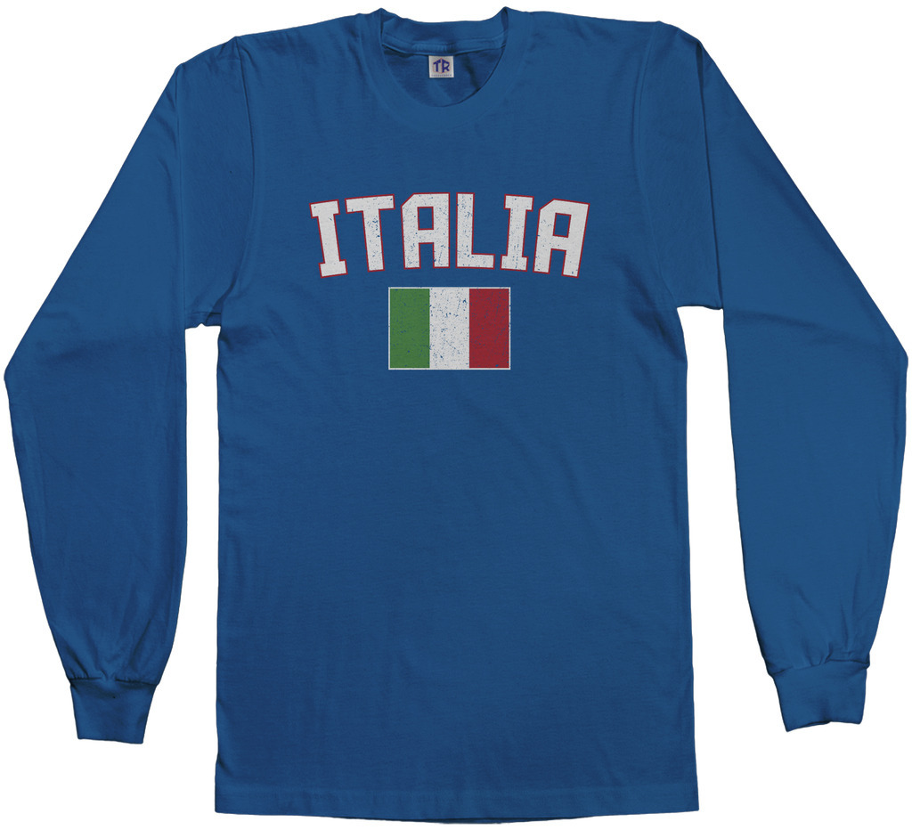 Threadrock Men’s Italia Flag Long Sleeve T-shirt italy rome italian soccer