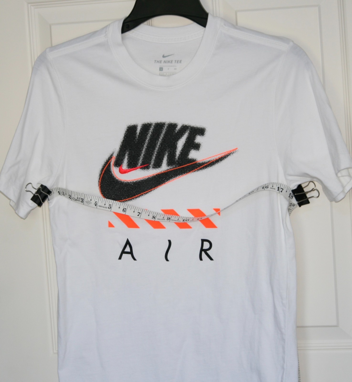 Nike Air Graphic Tee Shirt White Black Orange Size Small 100% Cotton ShortSleeve