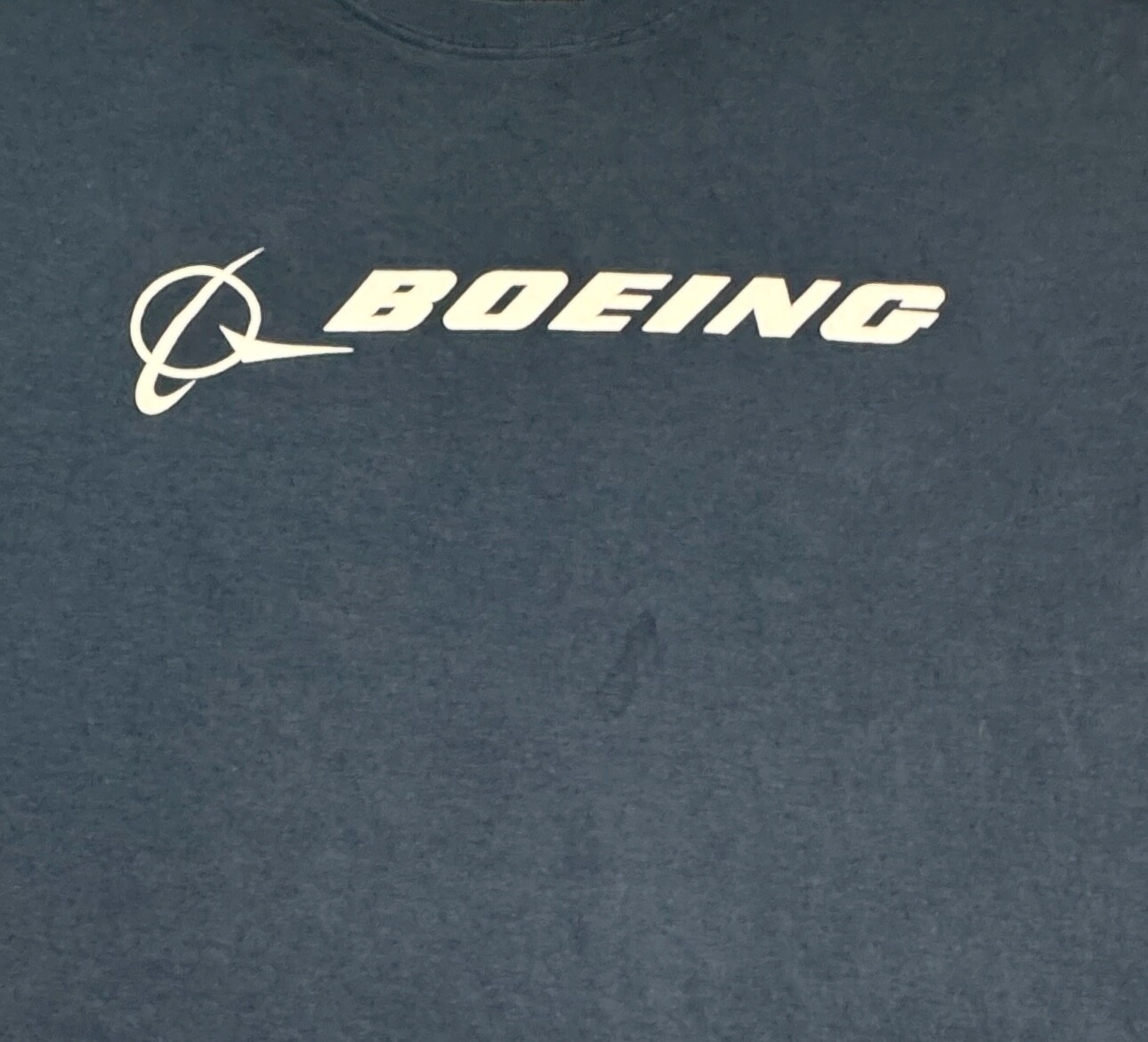 Blue Boeing DISTRESSED Aircraft Mechanic Maintenace Flight Pilot Beater Shirt Md