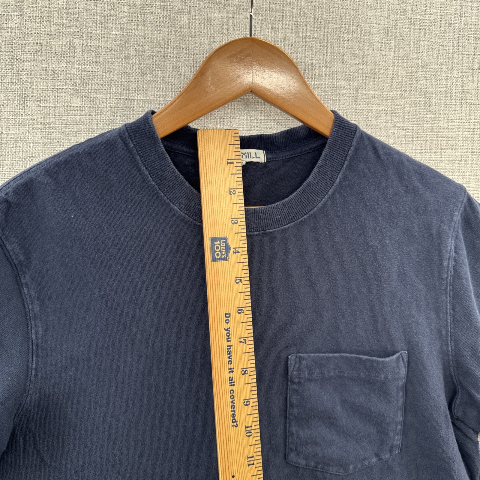 Alex Mill T Shirt Mens Small Blue Navy Pocket Short Sleeve Minimalist Adult
