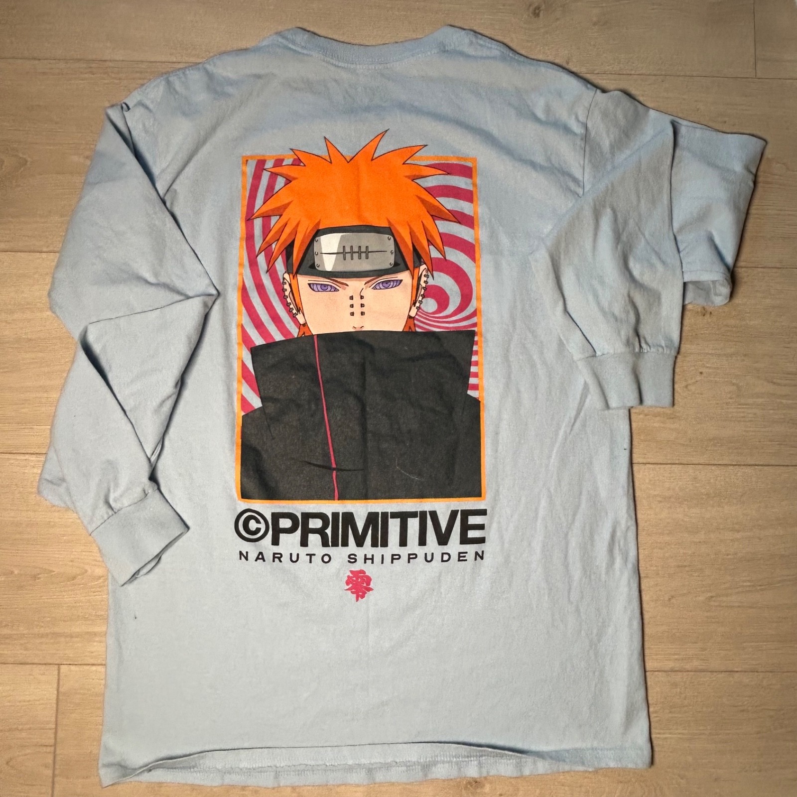 Primitive x Naruto Shippuden Know the Pain Long Sleeve T-Shirt Light Blue Mens M