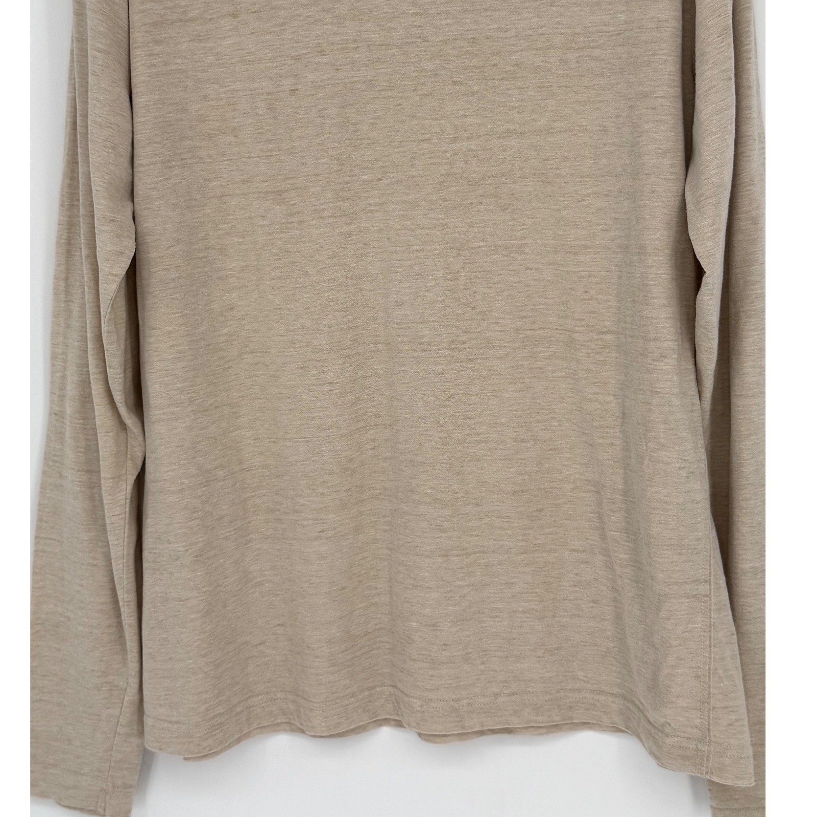 TRUE CRAFT Mens Tan Long Sleeve Henley Shirt Size XL Normcore Minimalism 100-40