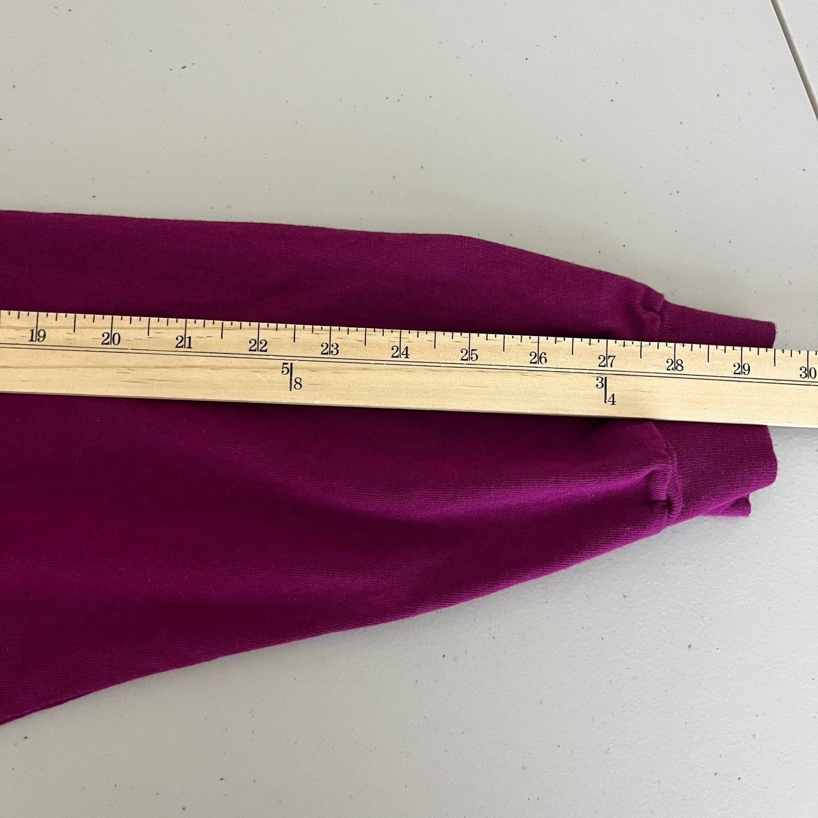 Vintage Hanes Activewear Mens Large Magenta Purple Mock Neck Cotton Shirt USA