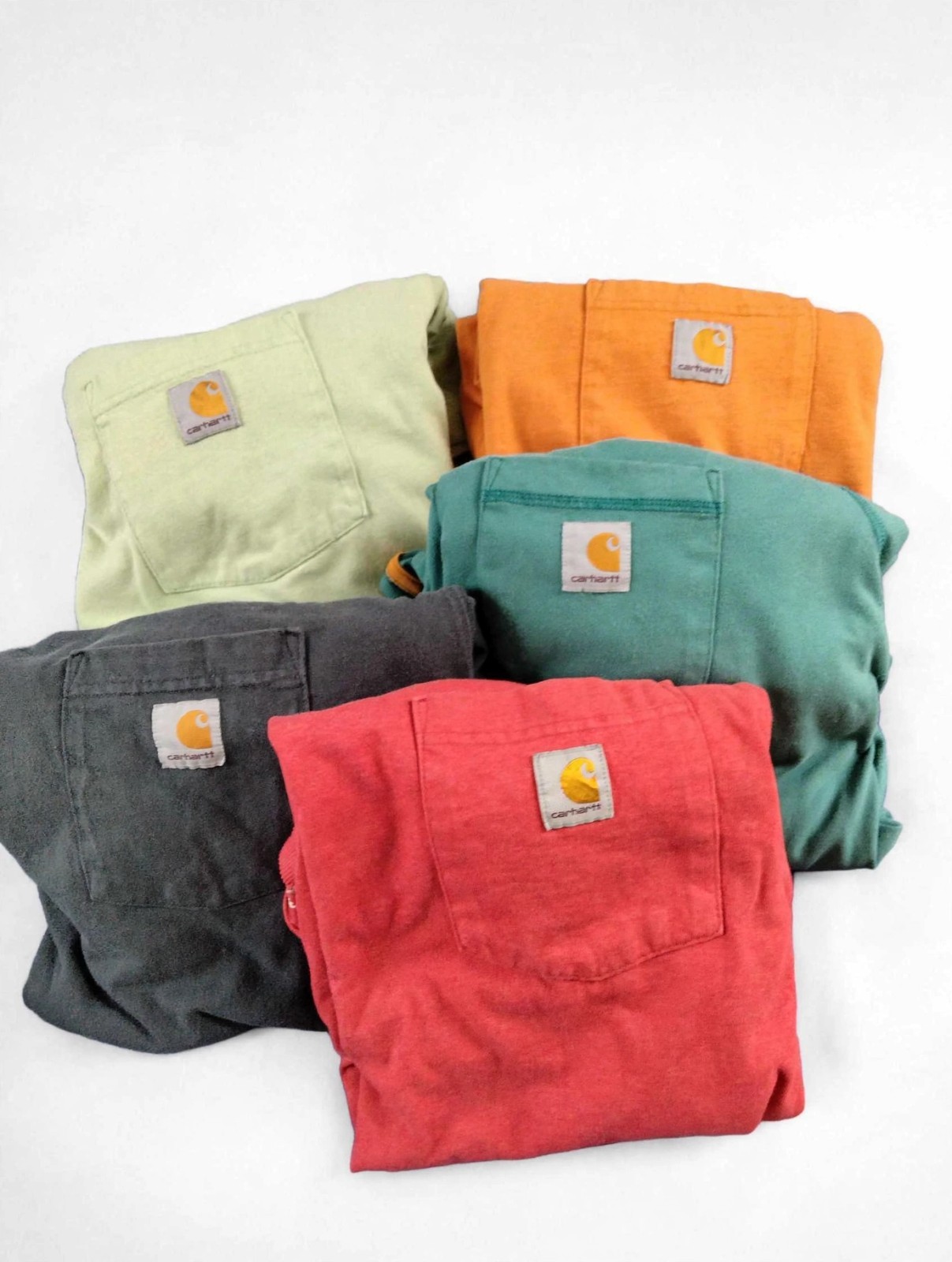 Lot of 5 Carhartt K87 Pocket T-Shirts 2XL Original Fit Workwear