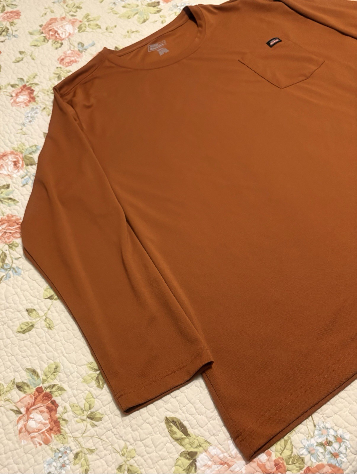 Dickies Long Sleeve Shirt Men’s Size 3XL Orange Rust Pocket Polyester