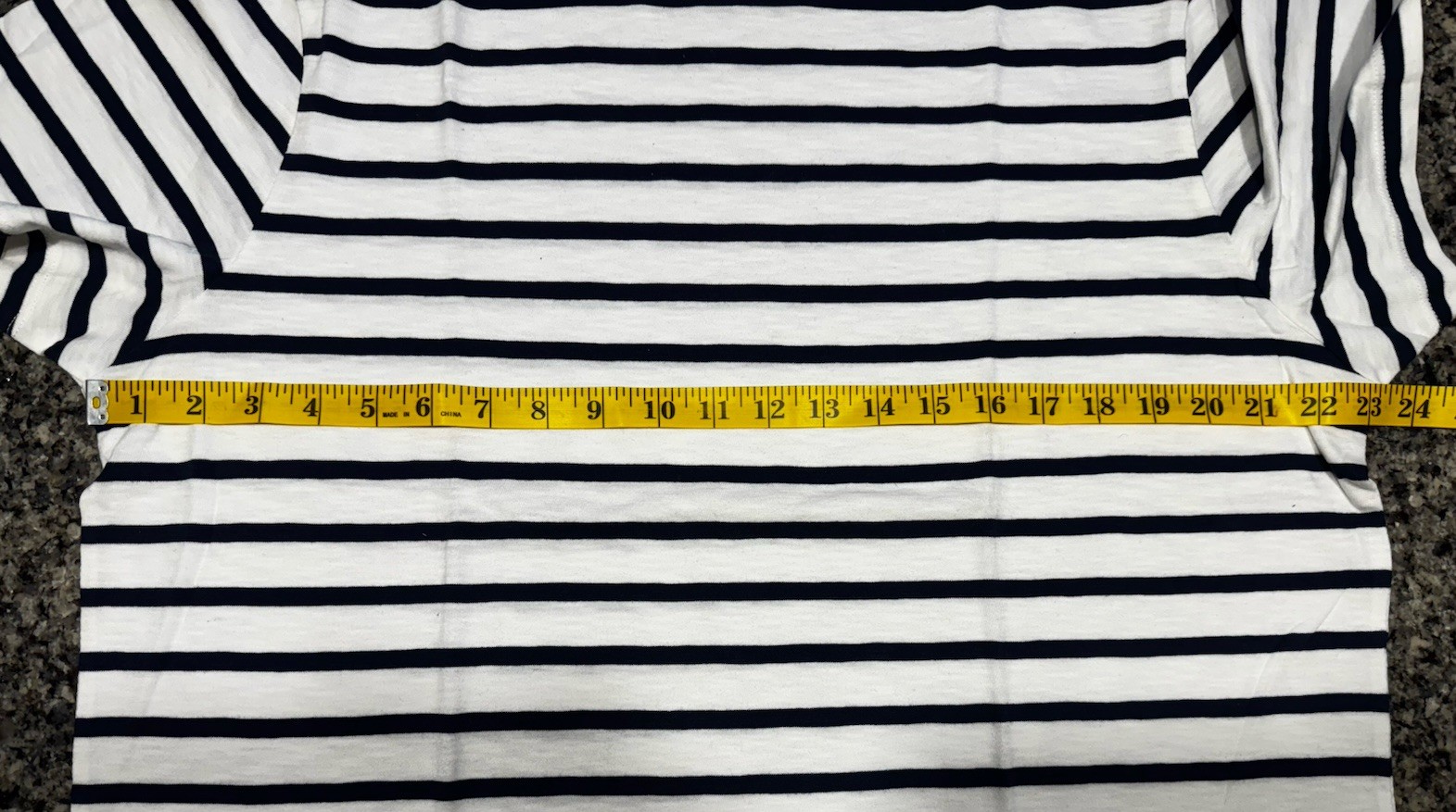 J.CREW Men’s WHITE/NAVY Club Cotton Yarns Striped Casual Crew Collar Tee XL