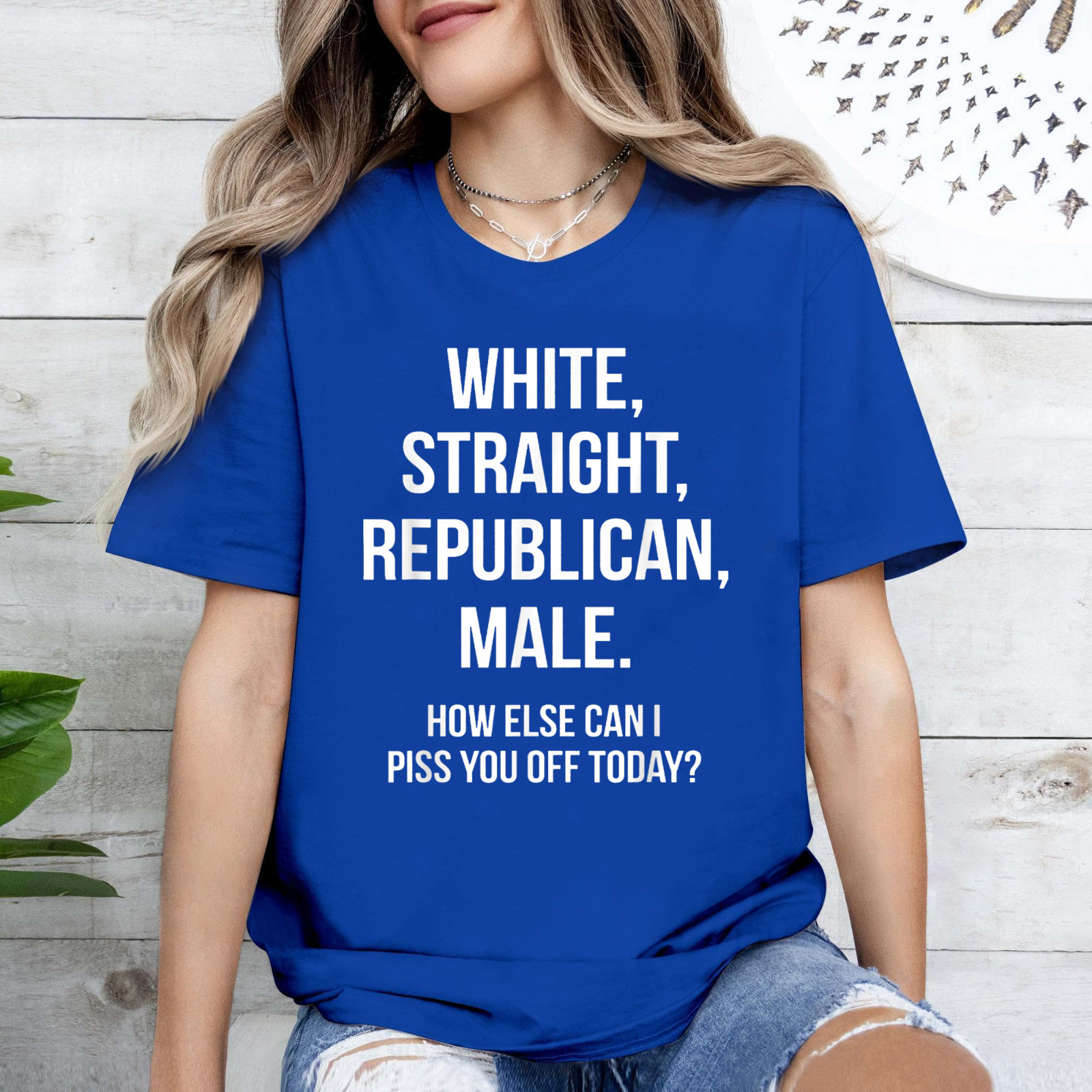 White, Straight, Republican, Male – Funny Republican T-Shirt T-Shirt