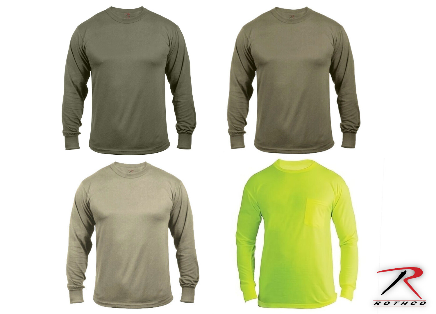 Rothco Moisture Wicking Polyester Long Sleeve T-Shirt (Choose Sizes)