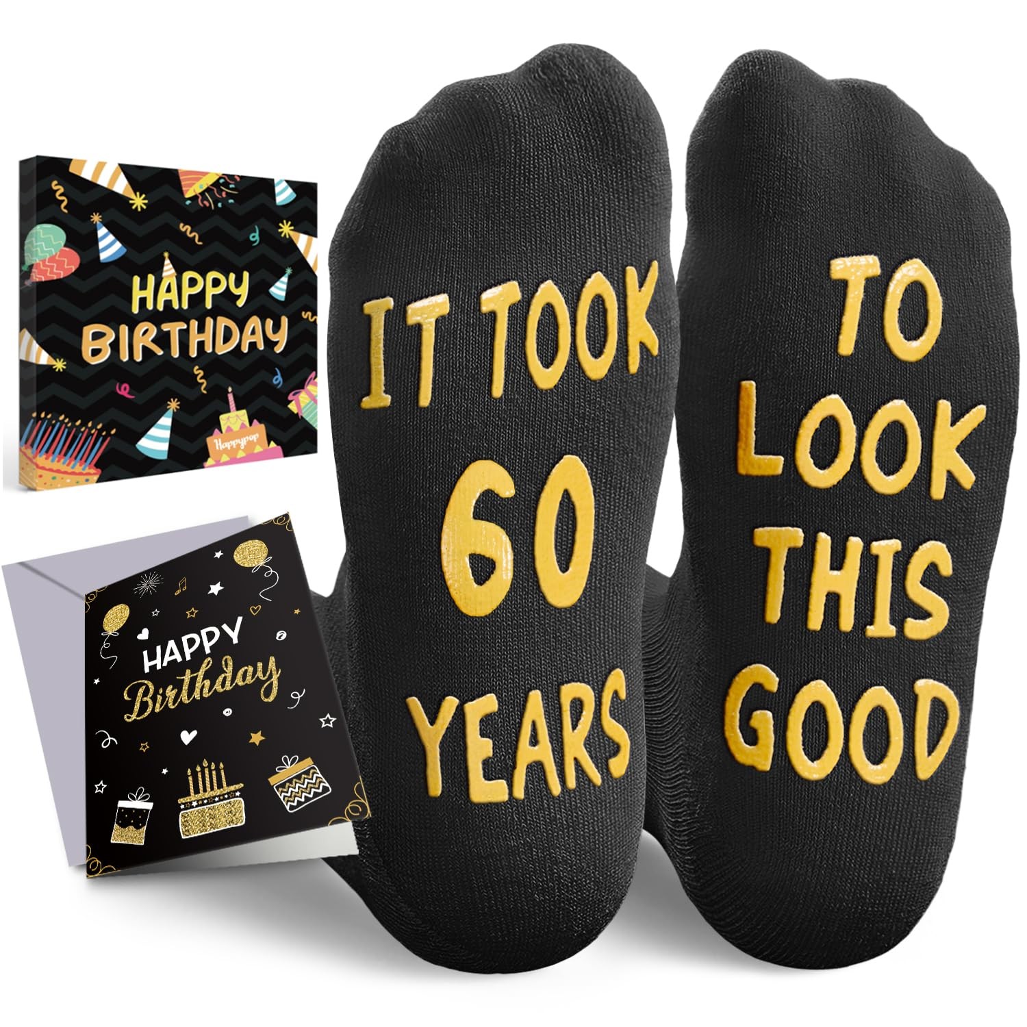 60th Birthday Gifts – 60 Year Old Socks with Birthday Card for Dad Mom, Gifts…