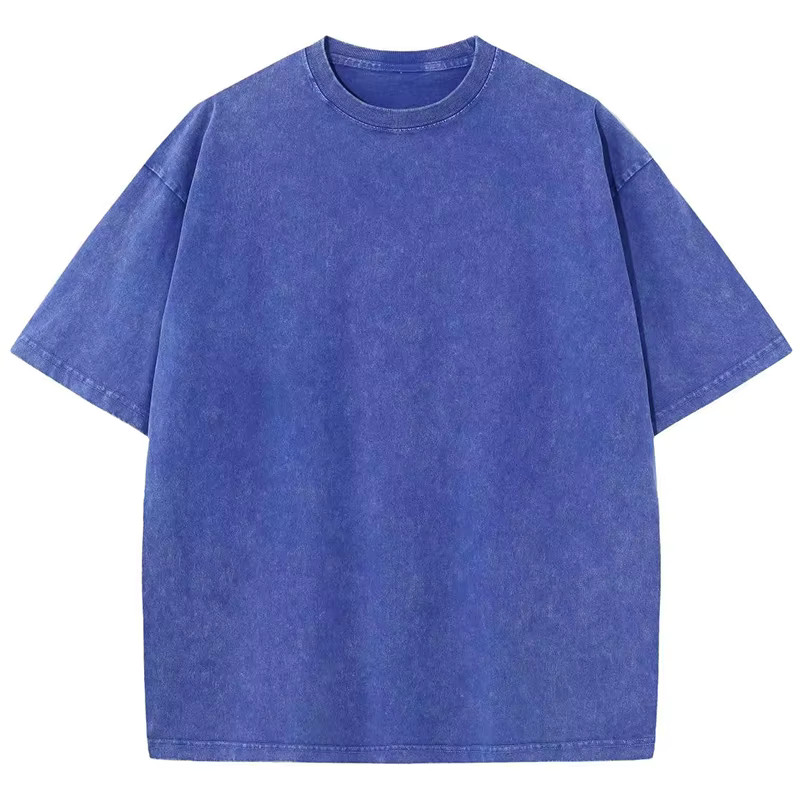 Oversized washed Heavyweight 100% Cotton T-Shirt Vintage Wash Blank Tee S-XXL
