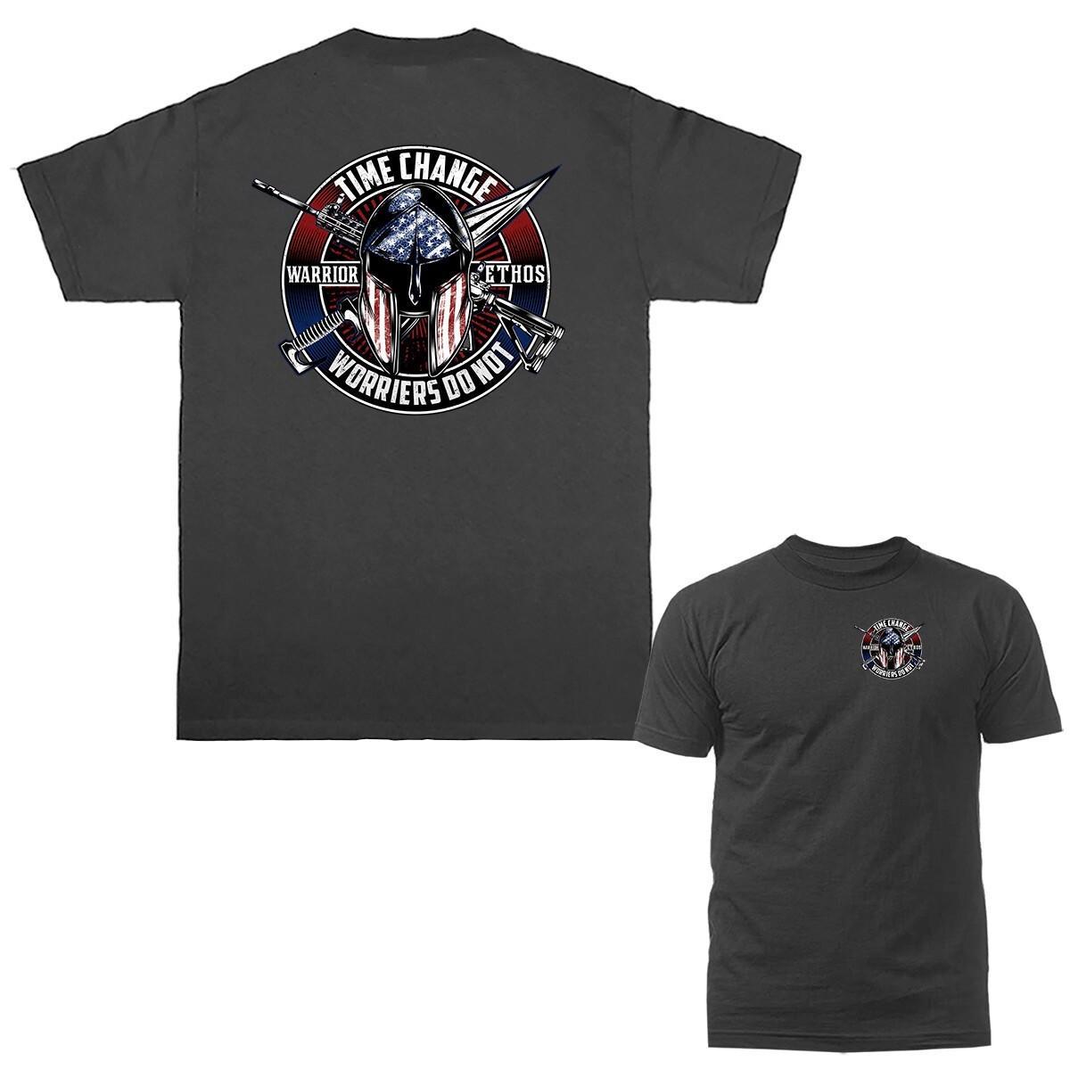 Warrior Ethos Gun Military 2nd Amendment Patriotic US Flag T-shirt