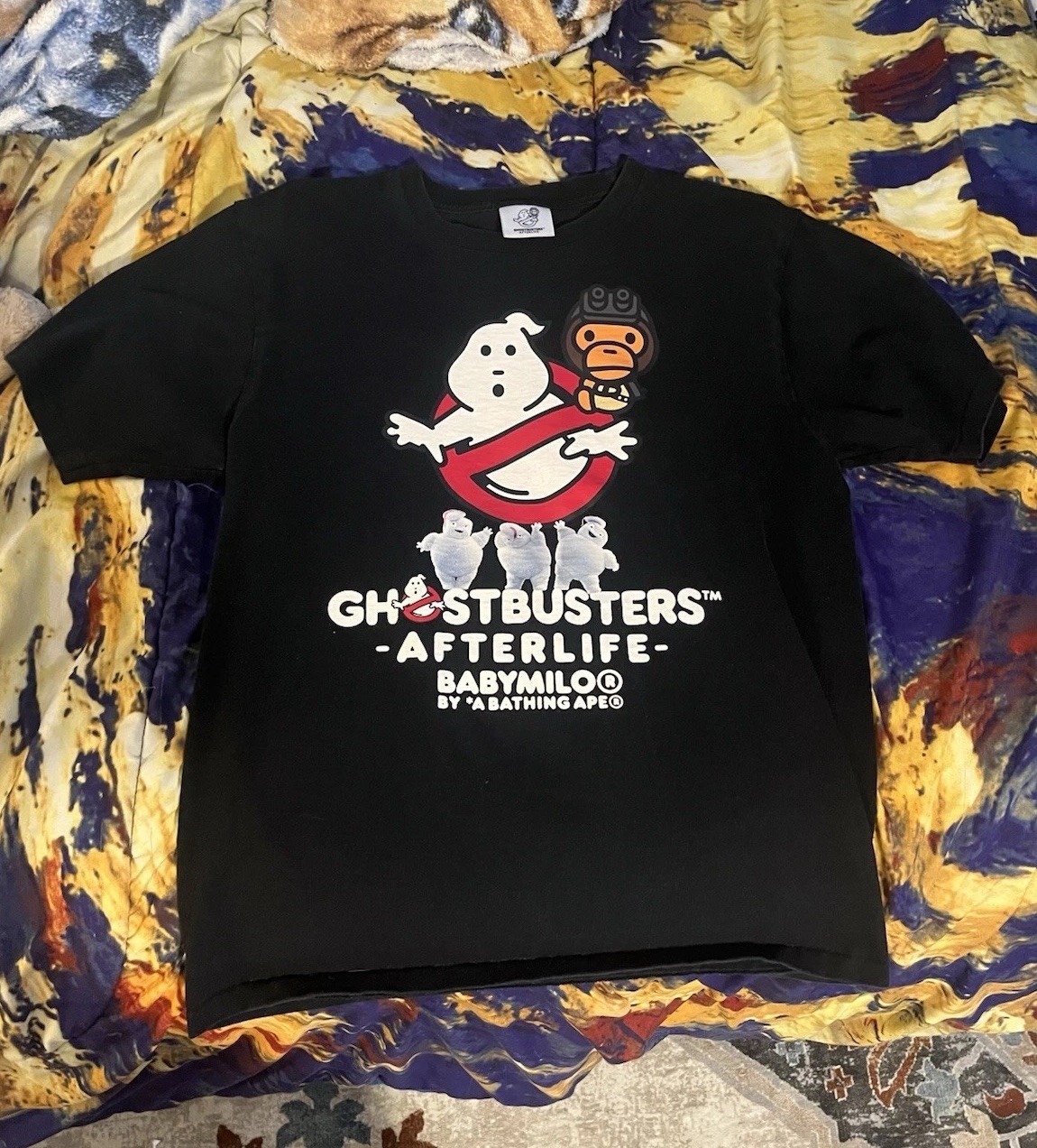 Bape A Bathing Ape Ghostbusters Baby Milo T-Shirt Size M Black New Rare