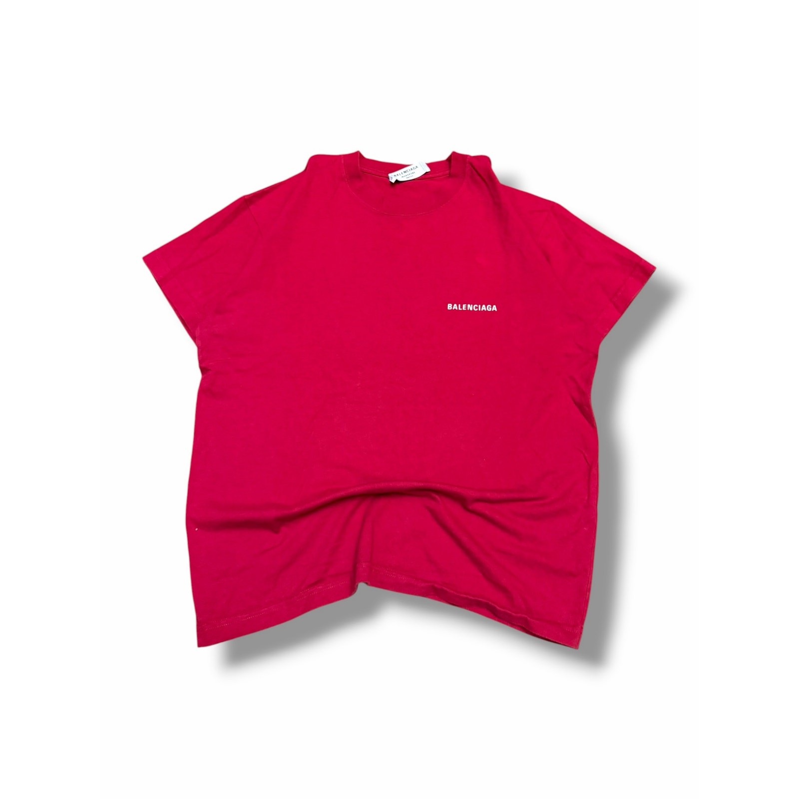 Balenciaga Logo Tee Red | Size MEDIUM