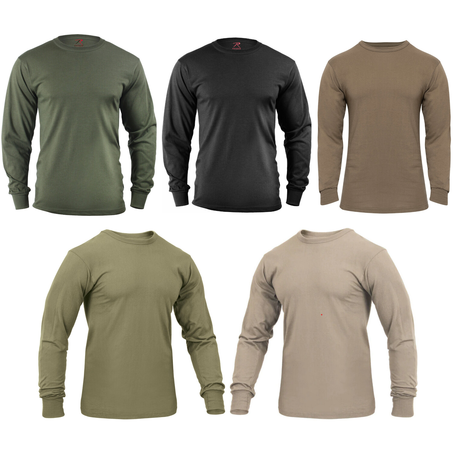Rothco Military Tactical Solid Color Long Sleeve T-Shirt (Sizes: Small-2XL)