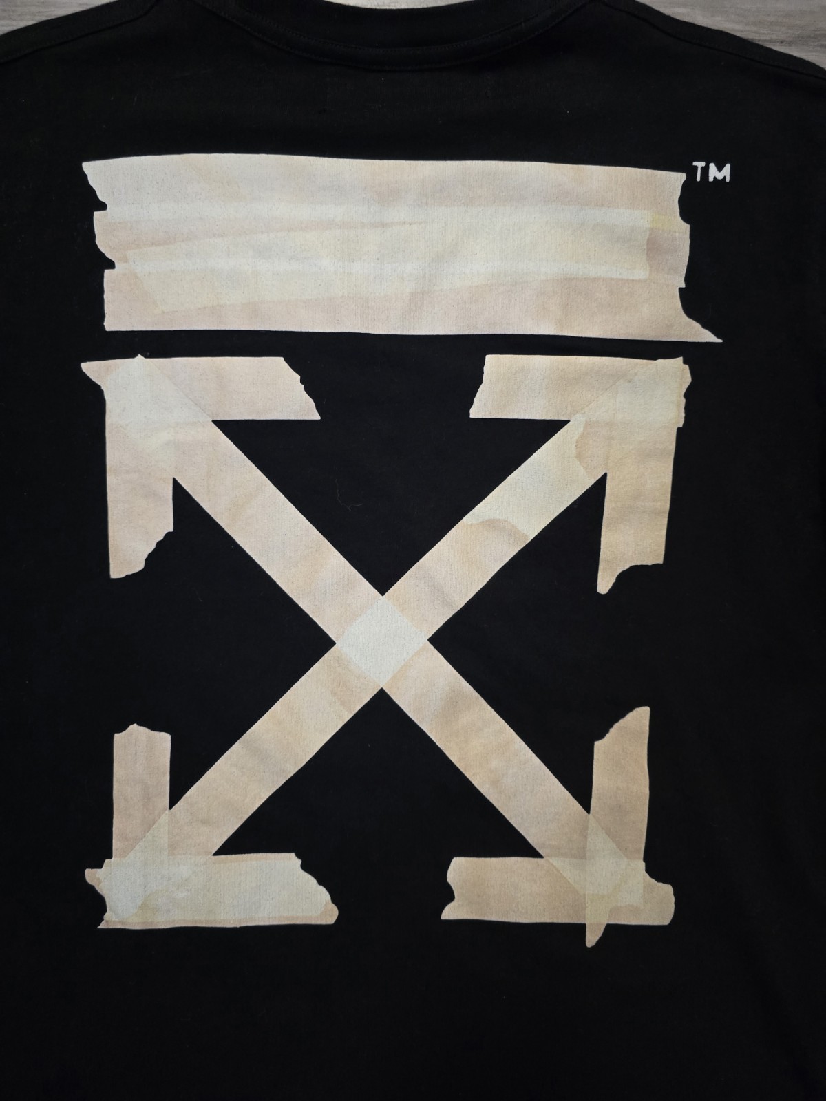Virgil Abloh Off-White Tape Arrows T-Shirt Black/Beige, Size M, 100% Cotton