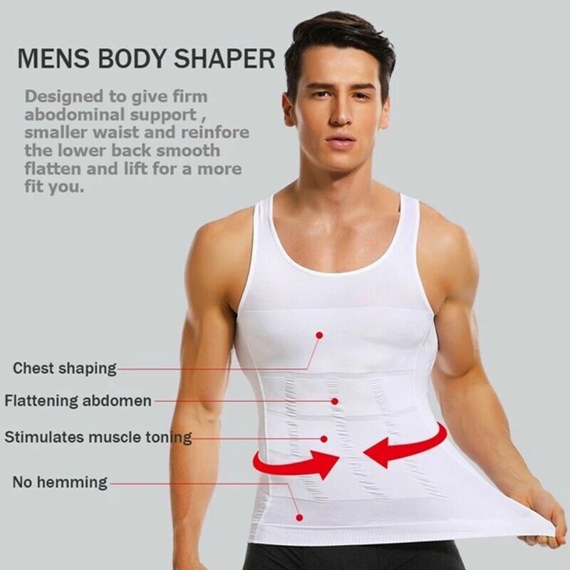 Men’s Compression Body Shaper Sports Vest Slimming Shirt Simple Classic Tank Tee