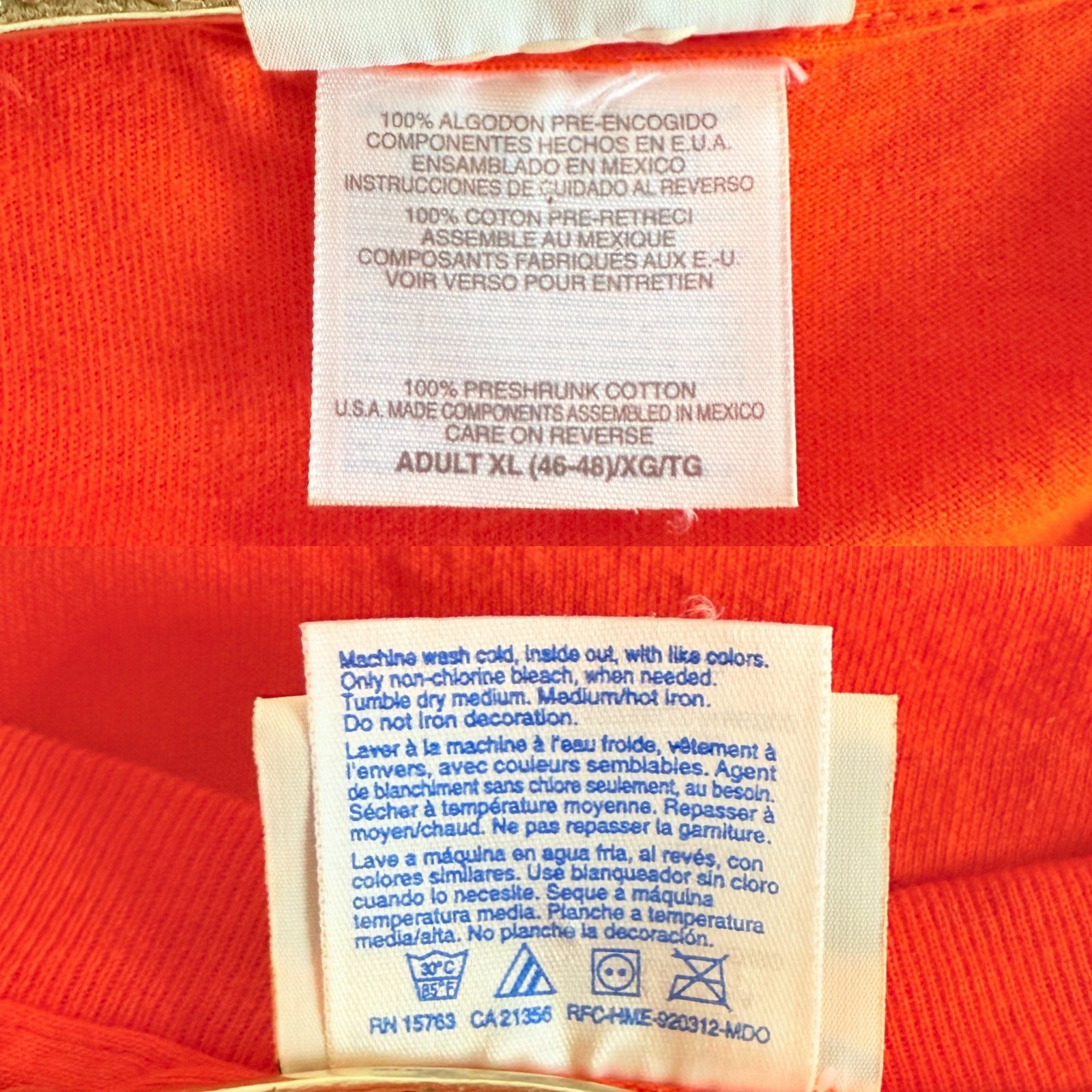 VTG Basic Editions Orange Halloween T-shirt XL Teddy Bear Jack O Lantern Pumpkin